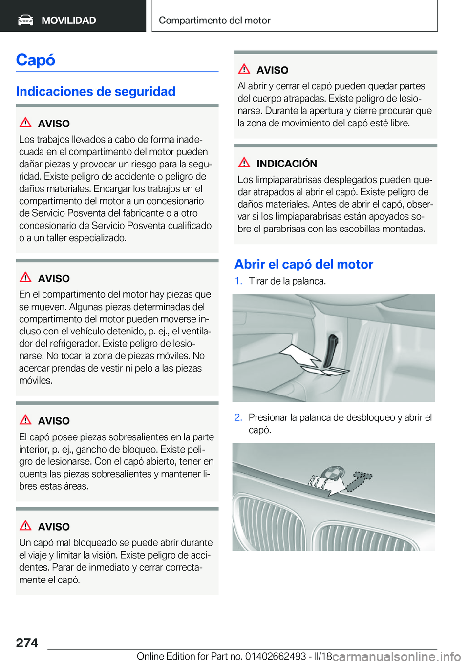 BMW X5 M 2018  Manuales de Empleo (in Spanish) �C�a�p�
