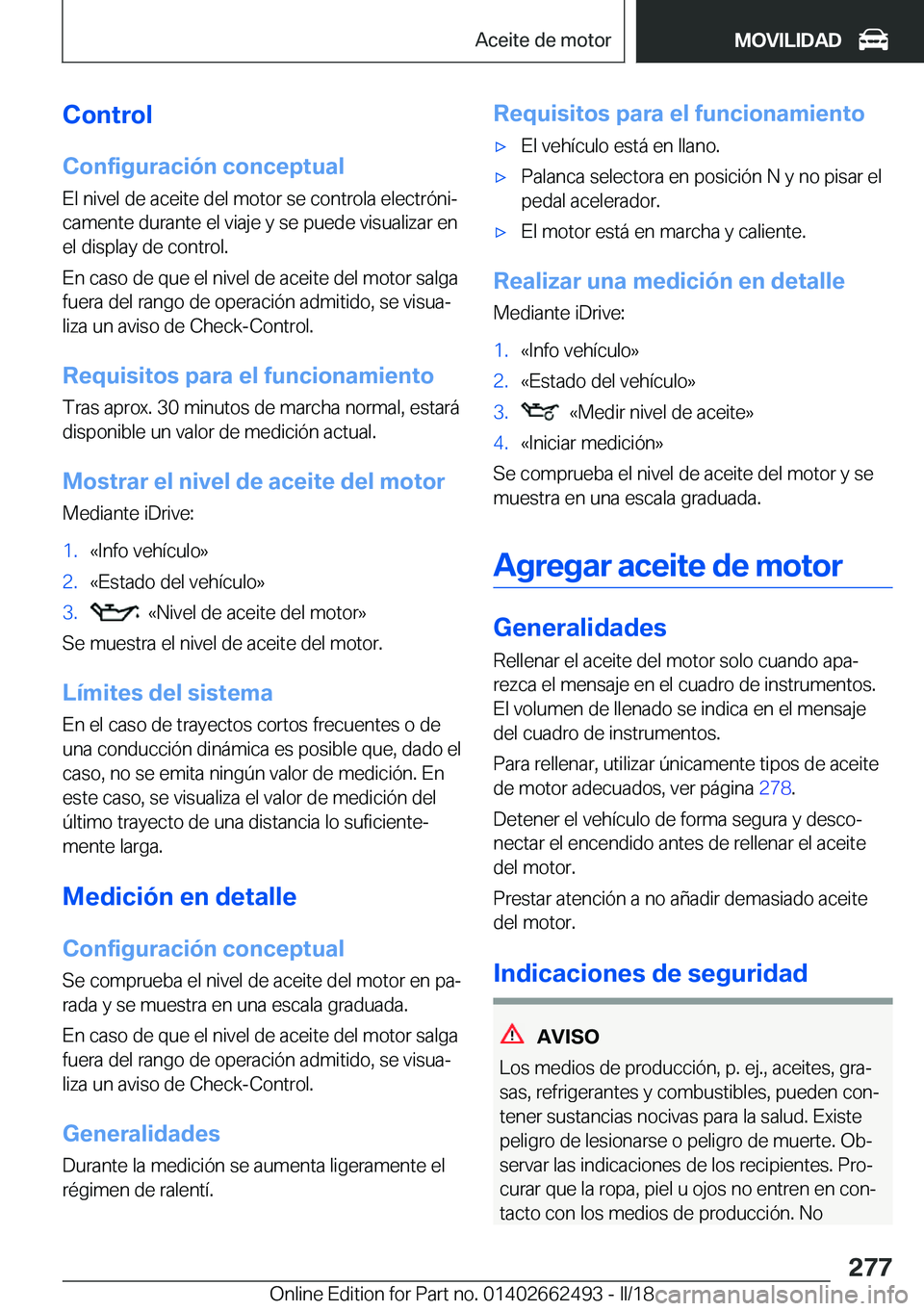 BMW X5 M 2018  Manuales de Empleo (in Spanish) �C�o�n�t�r�o�l
�C�o�n�f�i�g�u�r�a�c�i�