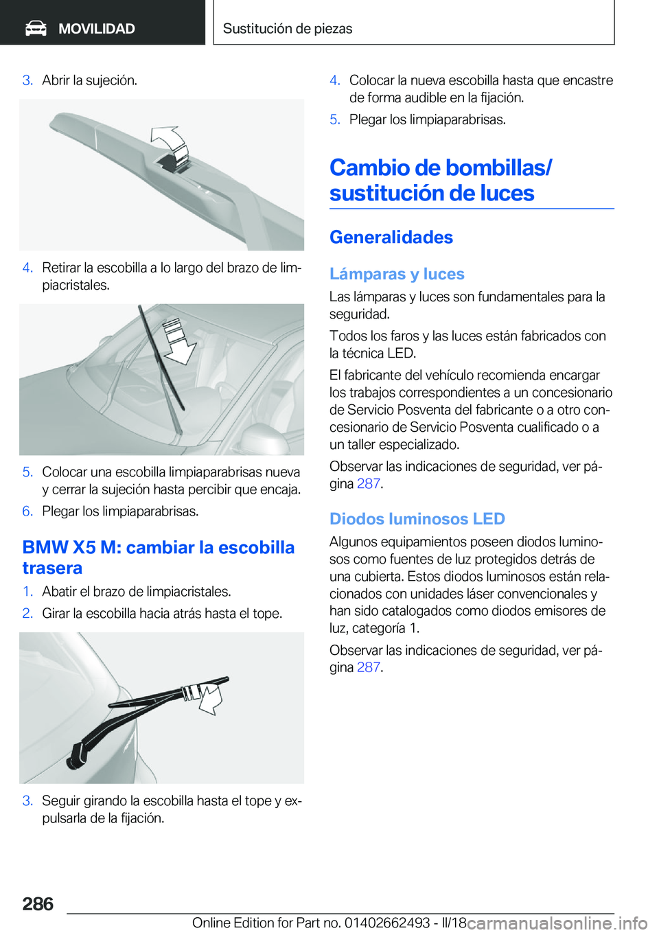 BMW X5 M 2018  Manuales de Empleo (in Spanish) �3�.�A�b�r�i�r� �l�a� �s�u�j�e�c�i�