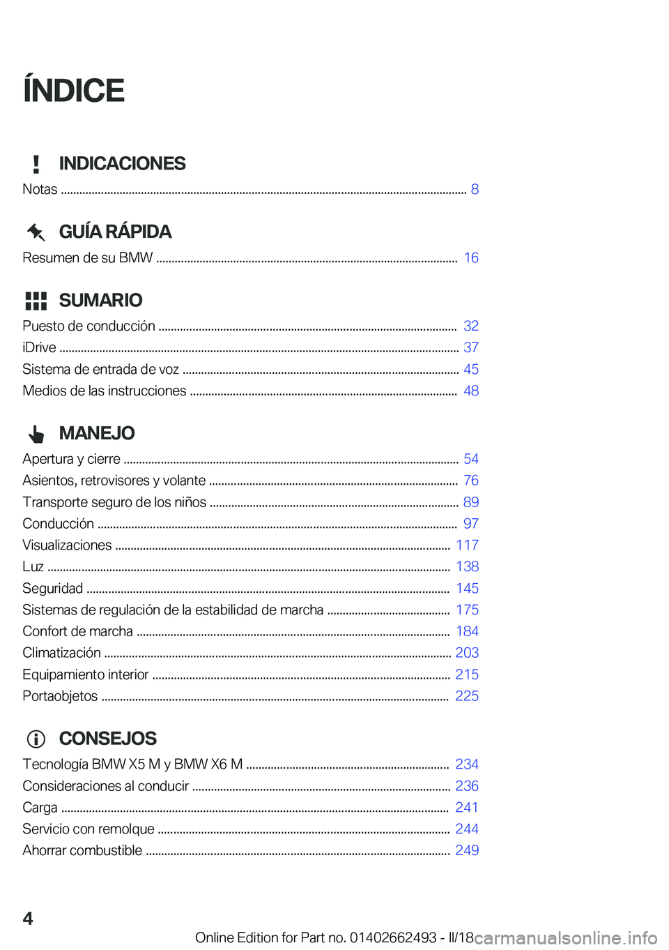 BMW X5 M 2018  Manuales de Empleo (in Spanish) �