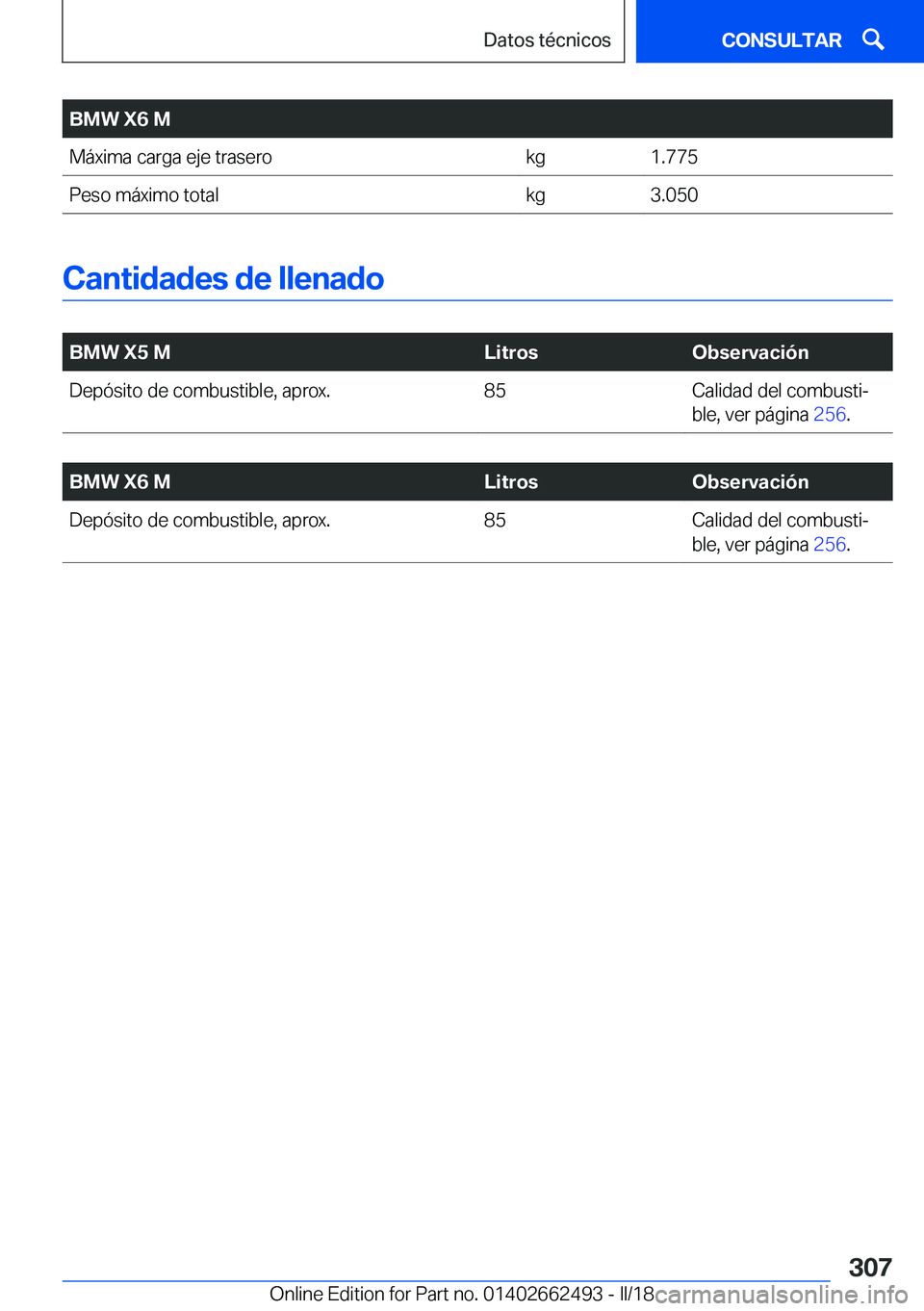 BMW X5 M 2018  Manuales de Empleo (in Spanish) �B�M�W��X�6��M�M�