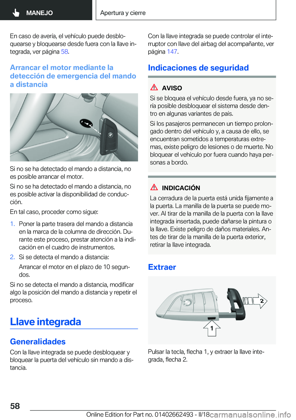 BMW X5 M 2018  Manuales de Empleo (in Spanish) �E�n� �c�a�s�o� �d�e� �a�v�e�r�