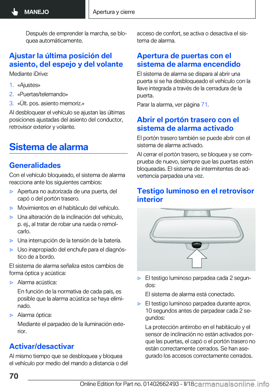 BMW X5 M 2018  Manuales de Empleo (in Spanish) �D�e�s�p�u�