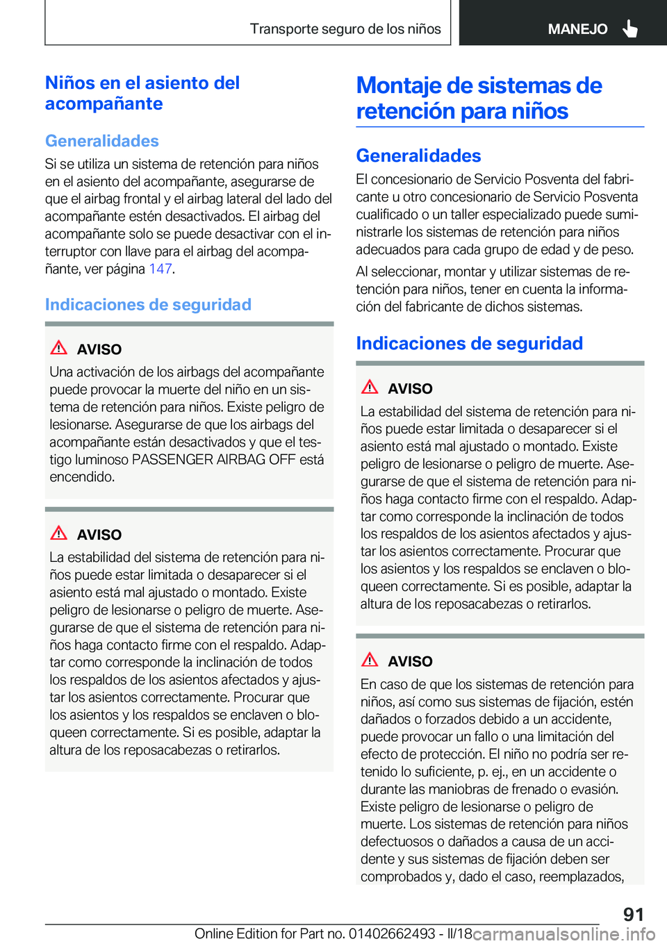 BMW X5 M 2018  Manuales de Empleo (in Spanish) �N�i�