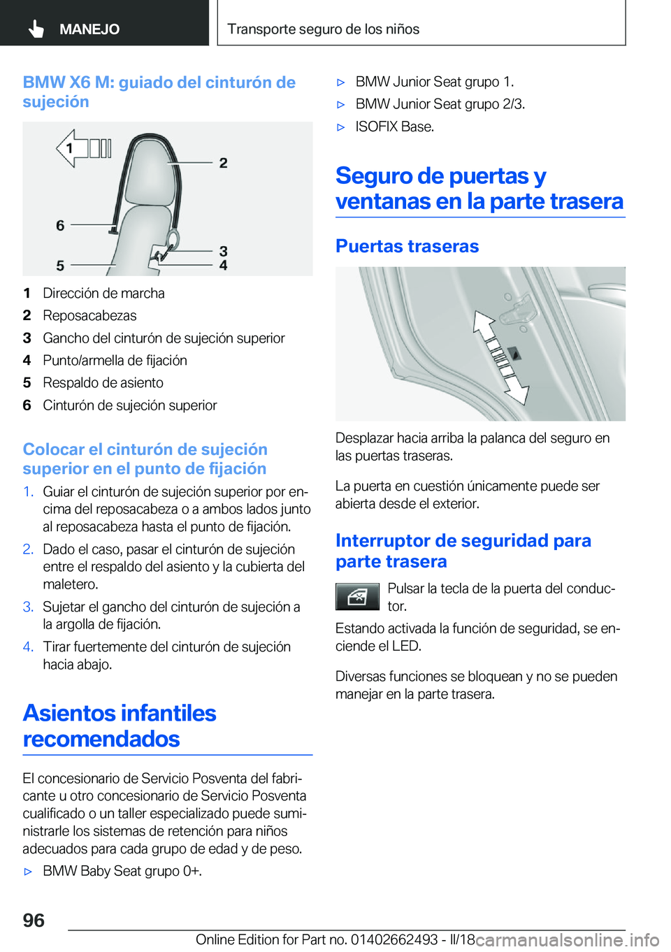 BMW X5 M 2018  Manuales de Empleo (in Spanish) �B�M�W��X�6��M�:��g�u�i�a�d�o��d�e�l��c�i�n�t�u�r�