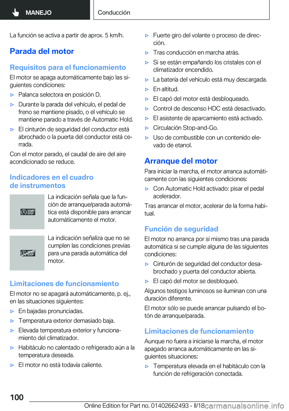 BMW X5 M 2018  Manuales de Empleo (in Spanish) �L�a� �f�u�n�c�i�