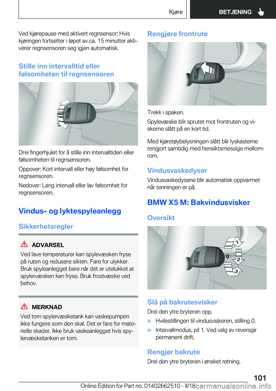 BMW X5 M 2018  InstruksjonsbØker (in Norwegian) �V�e�d� �k�j�