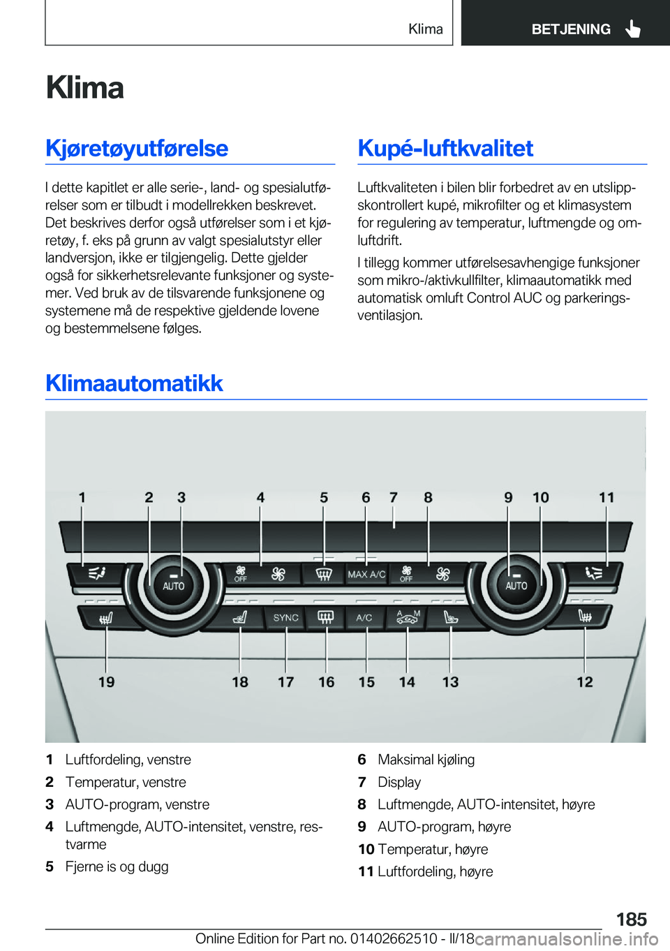BMW X5 M 2018  InstruksjonsbØker (in Norwegian) �K�l�i�m�a�K�j�