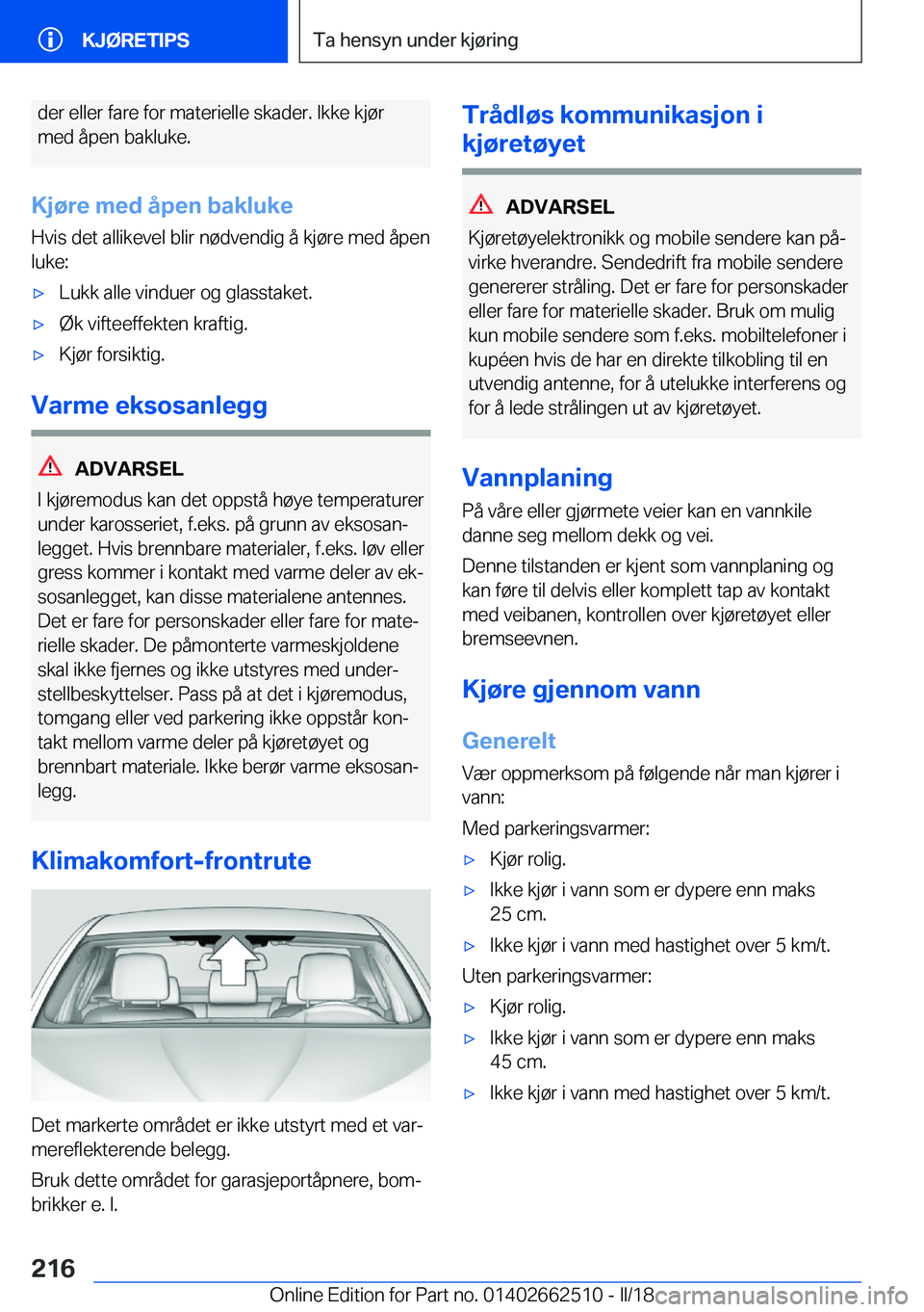 BMW X5 M 2018  InstruksjonsbØker (in Norwegian) �d�e�r� �e�l�l�e�r� �f�a�r�e� �f�o�r� �m�a�t�e�r�i�e�l�l�e� �s�k�a�d�e�r�.� �I�k�k�e� �k�j�