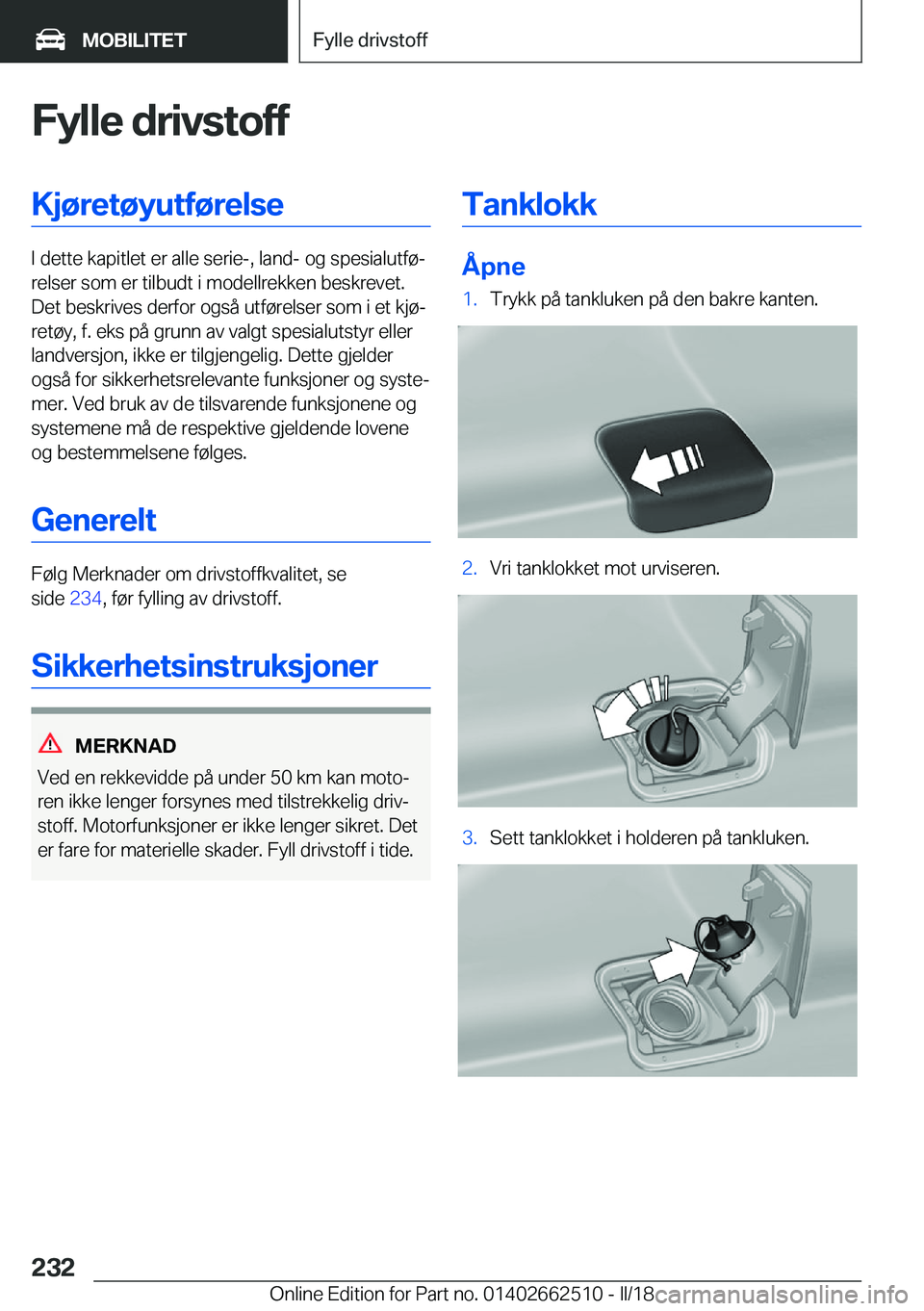 BMW X5 M 2018  InstruksjonsbØker (in Norwegian) �F�y�l�l�e��d�r�i�v�s�t�o�f�f�K�j�