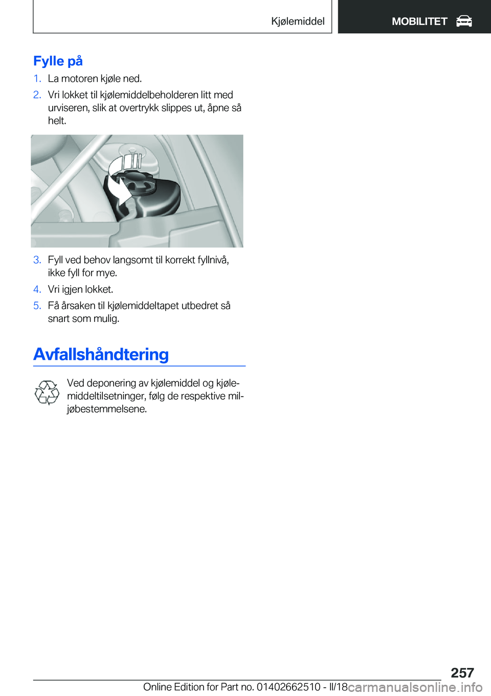 BMW X5 M 2018  InstruksjonsbØker (in Norwegian) �F�y�l�l�e��p�å�1�.�L�a� �m�o�t�o�r�e�n� �k�j�