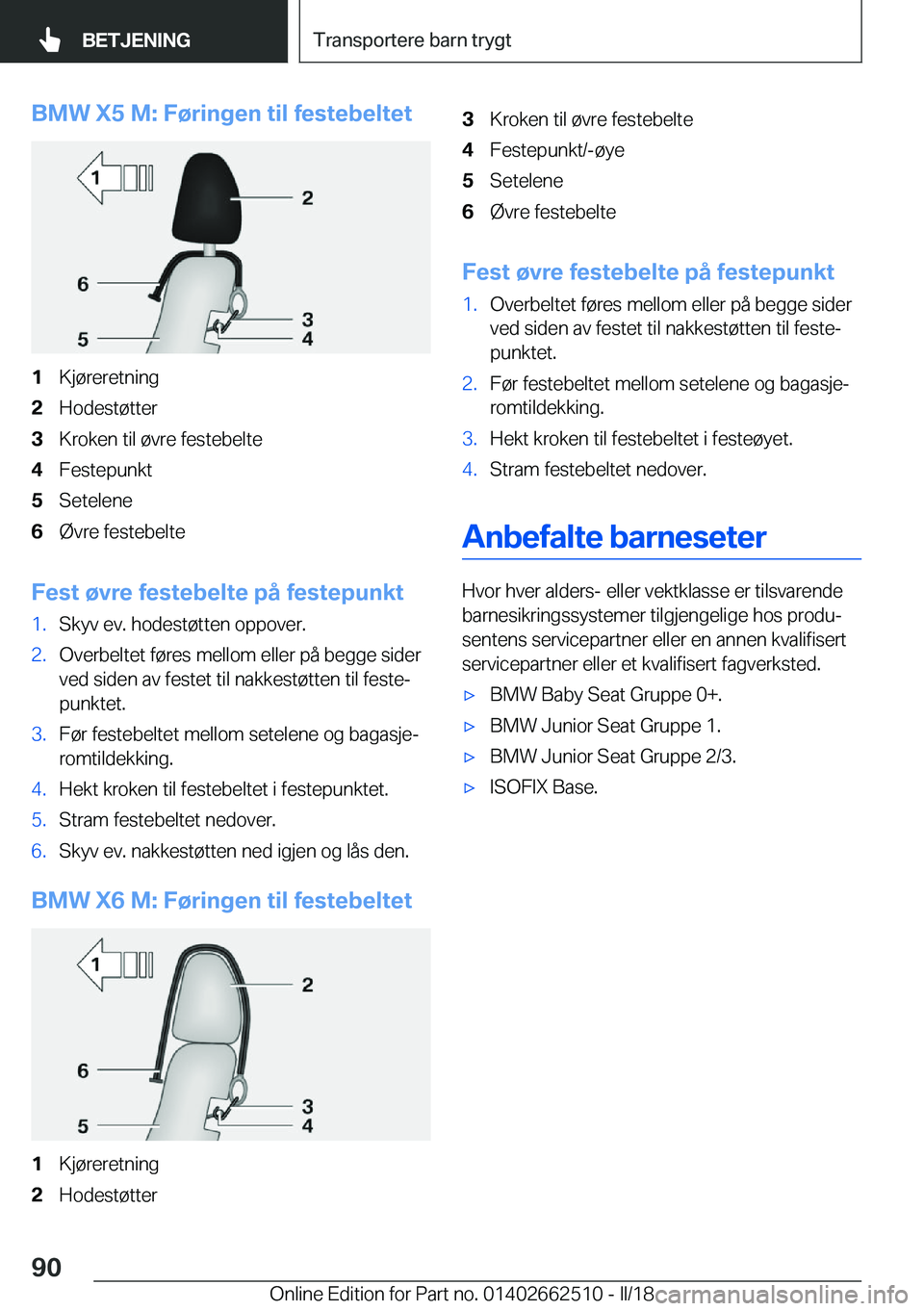 BMW X5 M 2018  InstruksjonsbØker (in Norwegian) �B�M�W��X�5��M�:��F�