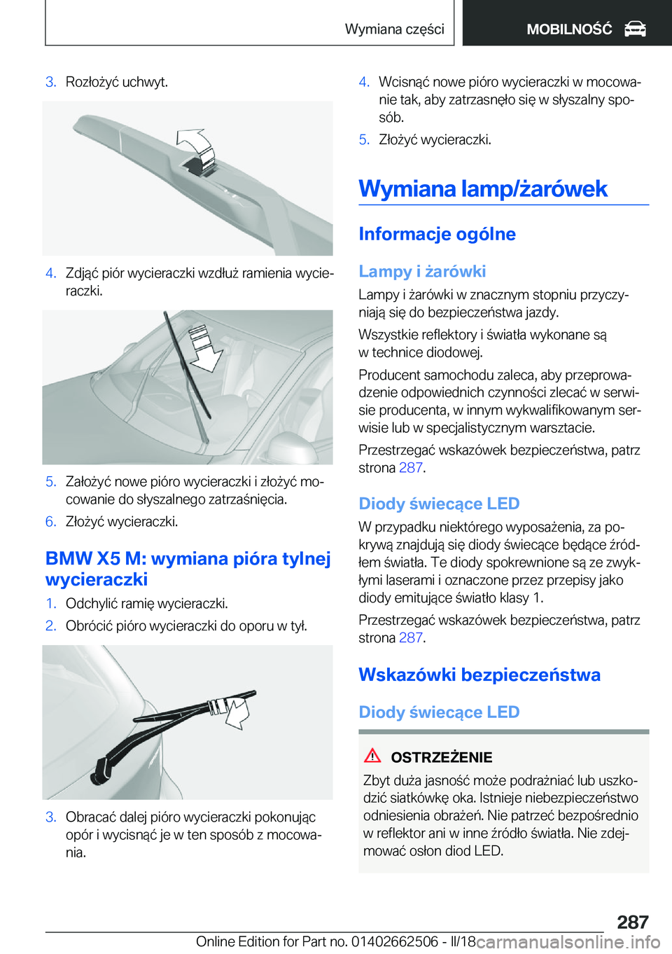 BMW X5 M 2018  Instrukcja obsługi (in Polish) �3�.�R�o�z�ł�o 9�y�