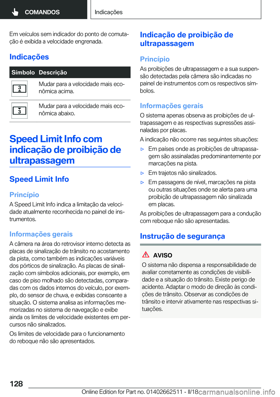 BMW X5 M 2018  Manual do condutor (in Portuguese) �E�m� �v�e�