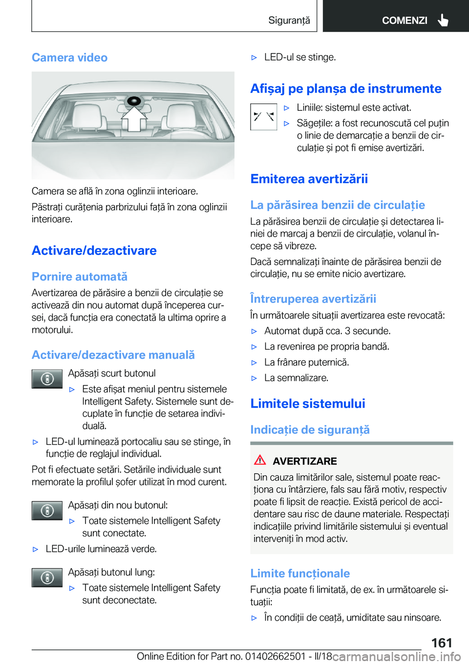 BMW X5 M 2018  Ghiduri De Utilizare (in Romanian) �C�a�m�e�r�a��v�i�d�e�o
�C�a�m�e�r�a� �s�e� �a�f�l�