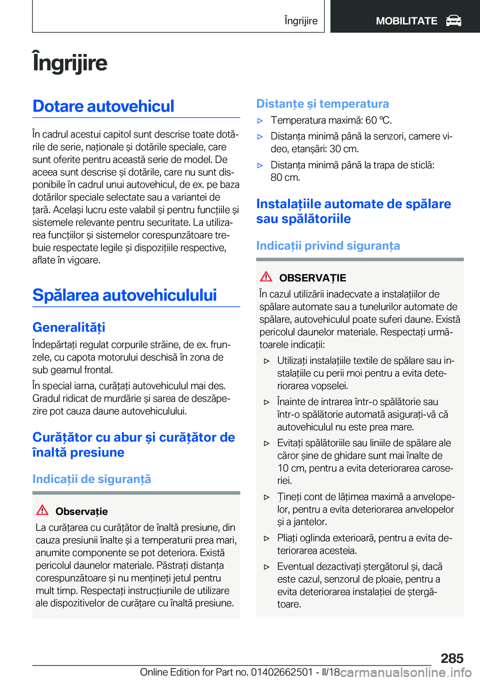 BMW X5 M 2018  Ghiduri De Utilizare (in Romanian) �