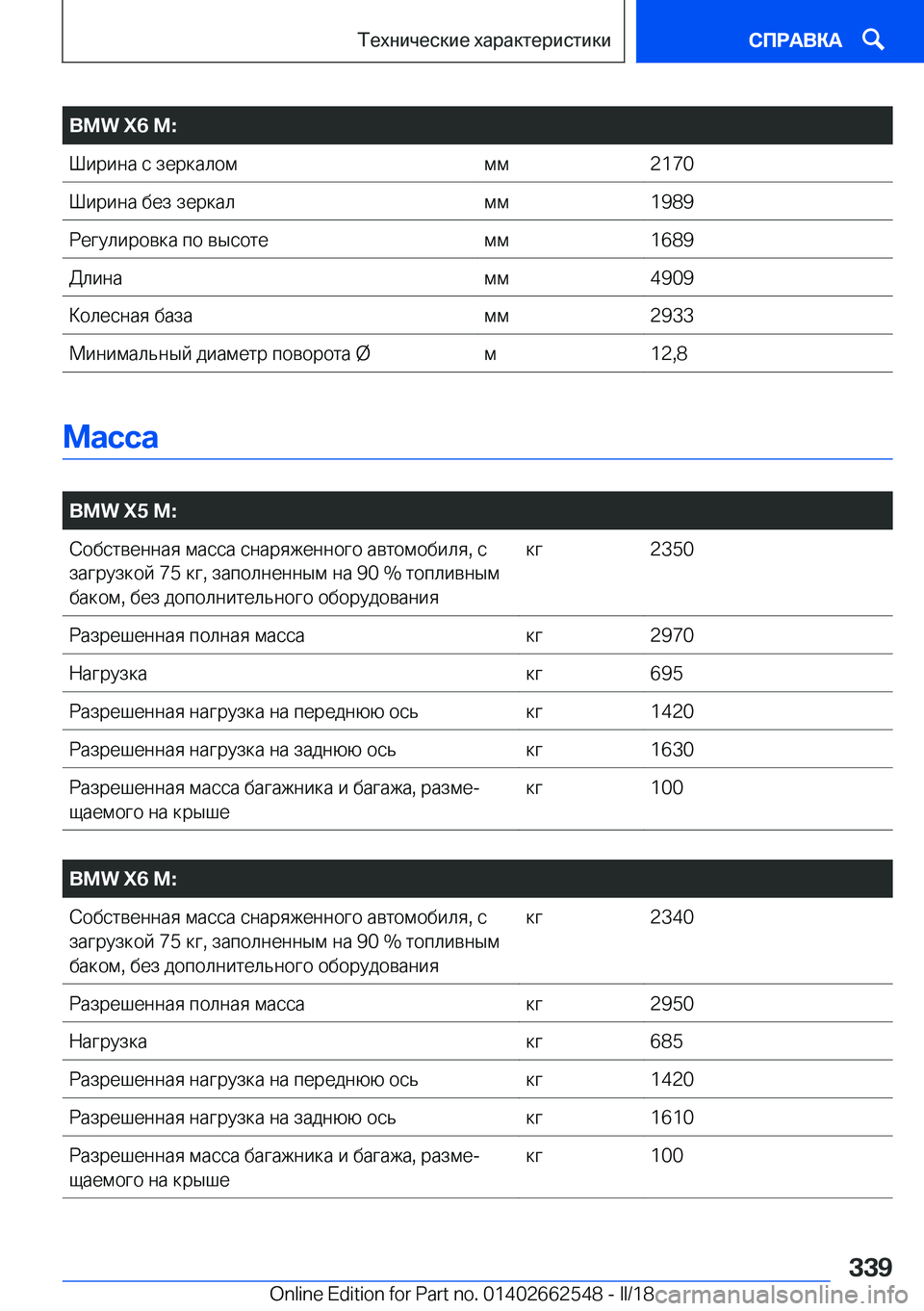 BMW X5 M 2018  Руково �B�M�W��X�6��M�: 