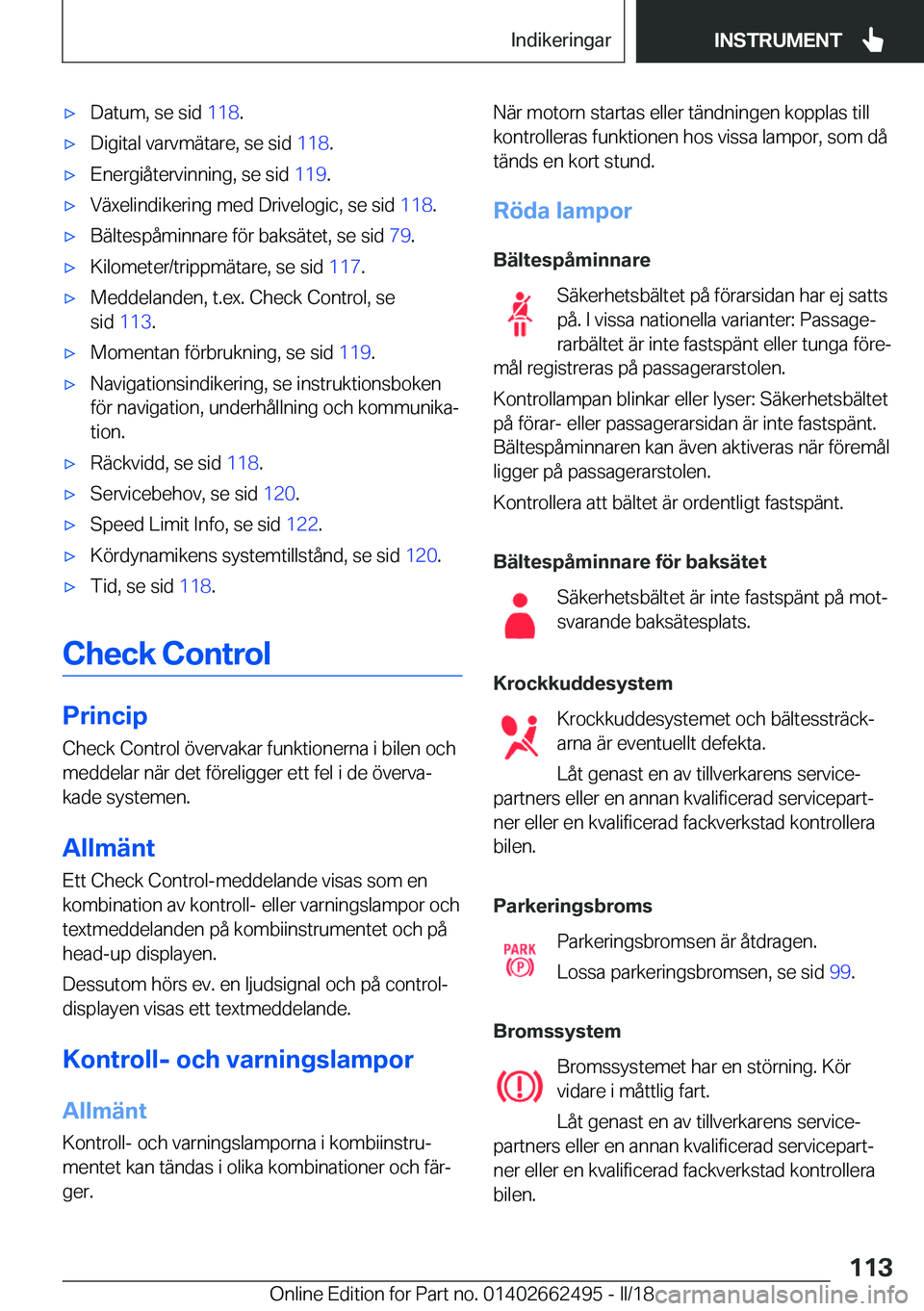 BMW X5 M 2018  InstruktionsbÖcker (in Swedish) 'x�D�a�t�u�m�,� �s�e� �s�i�d� �1�1�8�.'x�D�i�g�i�t�a�l� �v�a�r�v�m�ä�t�a�r�e�,� �s�e� �s�i�d�  �1�1�8�.'x�E�n�e�r�g�i�å�t�e�r�v�i�n�n�i�n�g�,� �s�e� �s�i�d�  �1�1�9�.'x�V�ä�x�e�l�i�