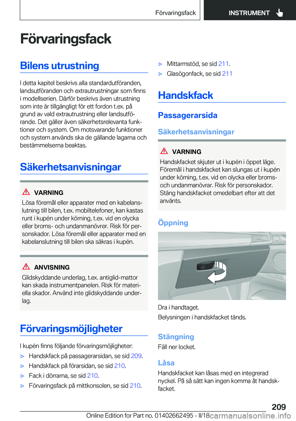 BMW X5 M 2018  InstruktionsbÖcker (in Swedish) �F�