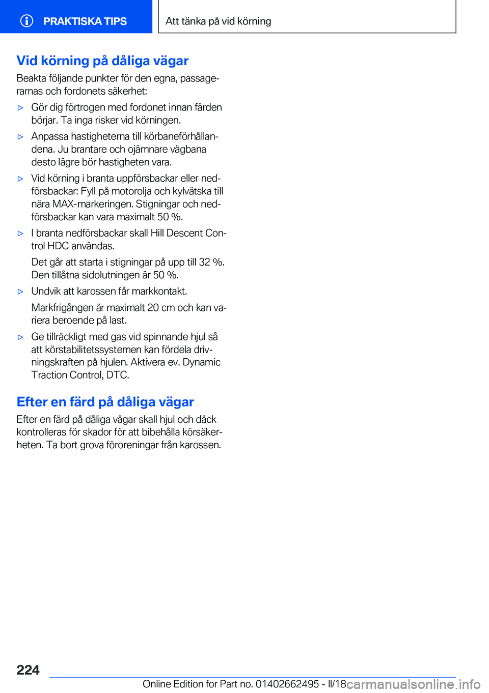 BMW X5 M 2018  InstruktionsbÖcker (in Swedish) �V�i�d��k�