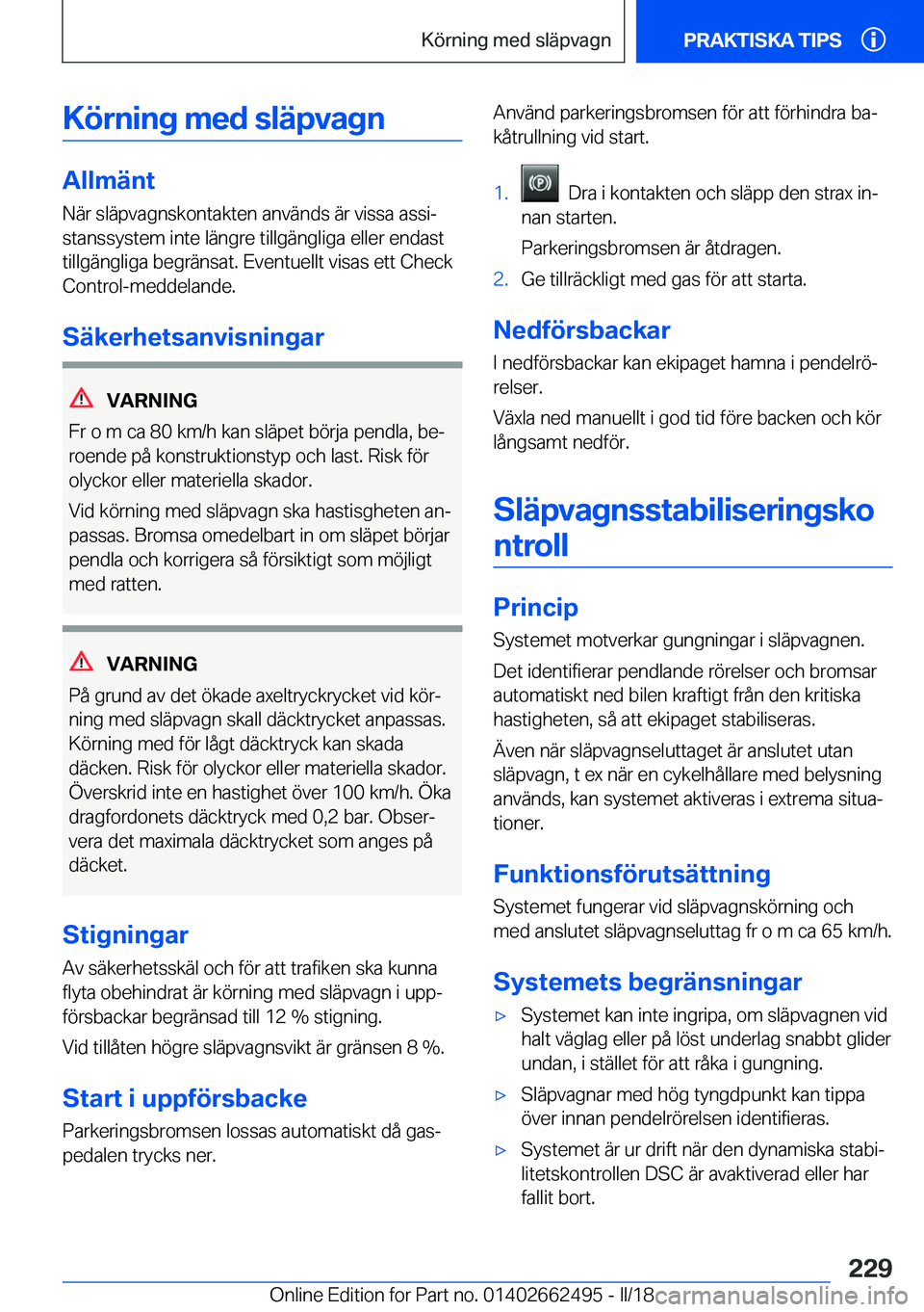 BMW X5 M 2018  InstruktionsbÖcker (in Swedish) �K�