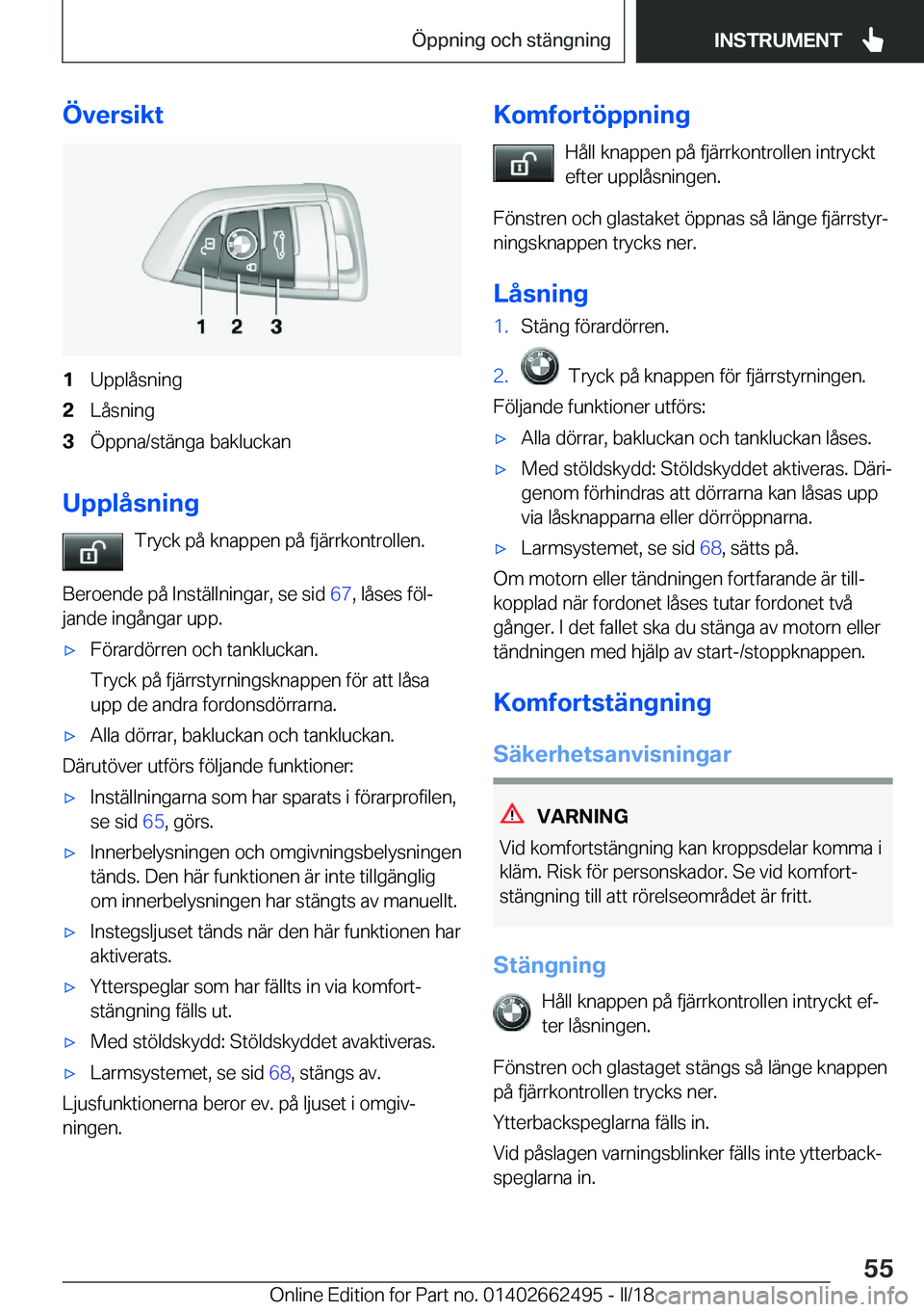 BMW X5 M 2018  InstruktionsbÖcker (in Swedish) �