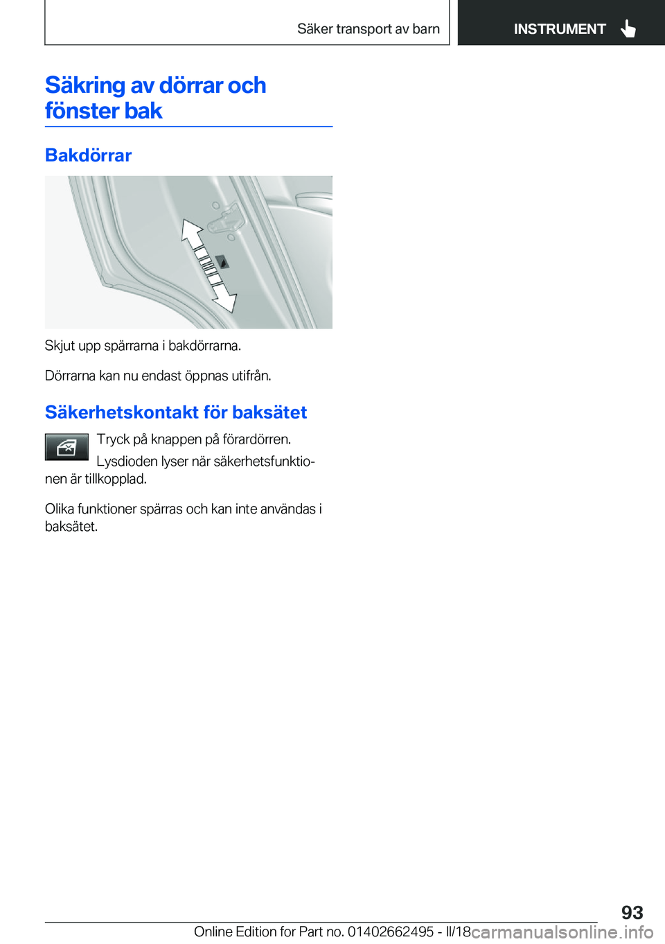 BMW X5 M 2018  InstruktionsbÖcker (in Swedish) �S�ä�k�r�i�n�g��a�v��d�