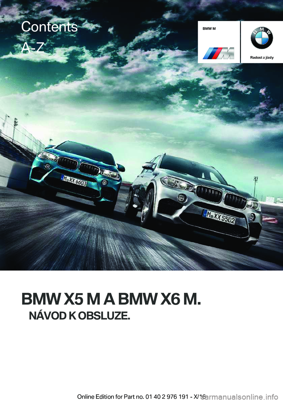 BMW X5 M 2017  Návod na použití (in Czech) �B�M�W��M
�R�a�d�o�s�t��z��j�