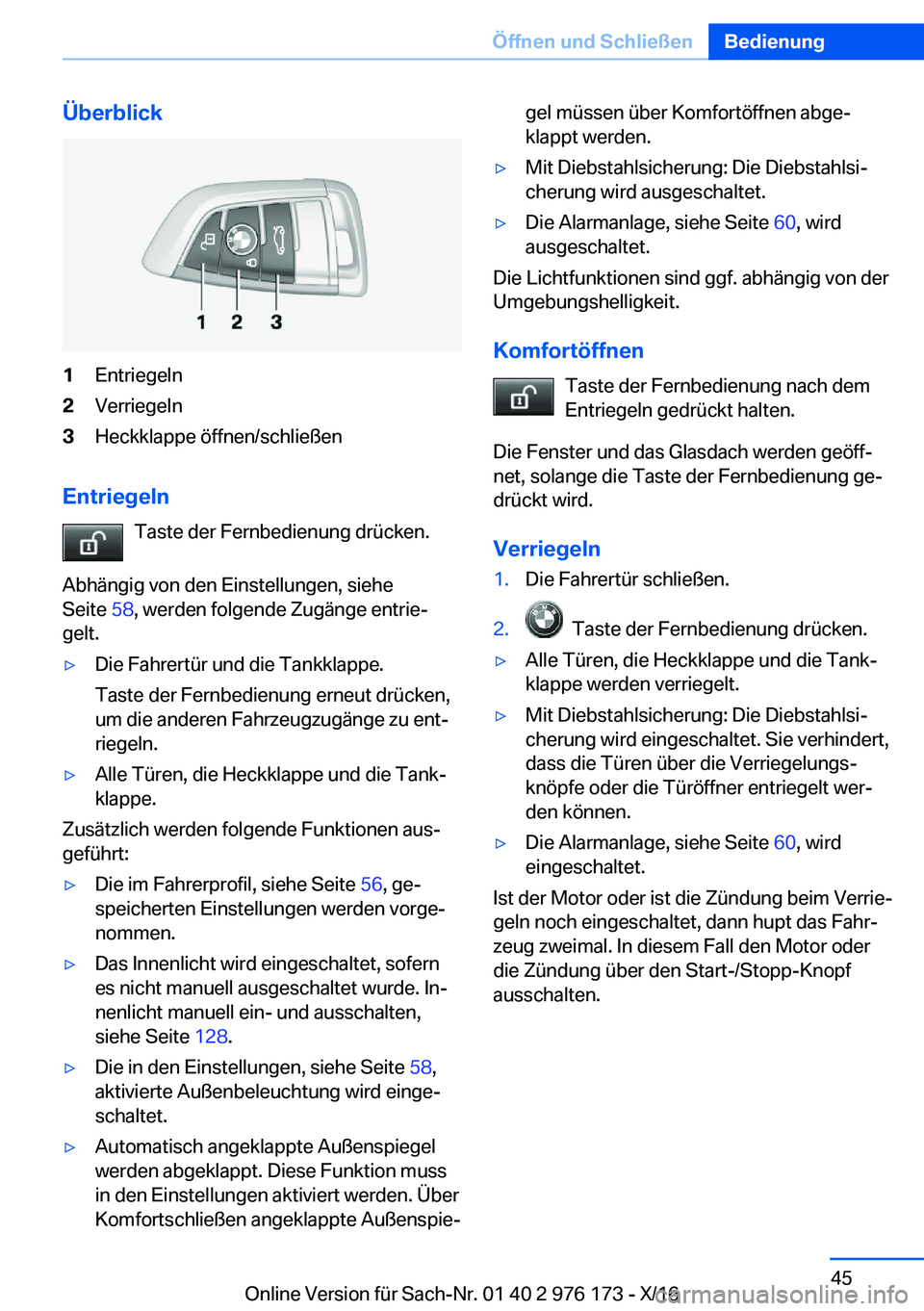 BMW X5 M 2017  Betriebsanleitungen (in German) �
