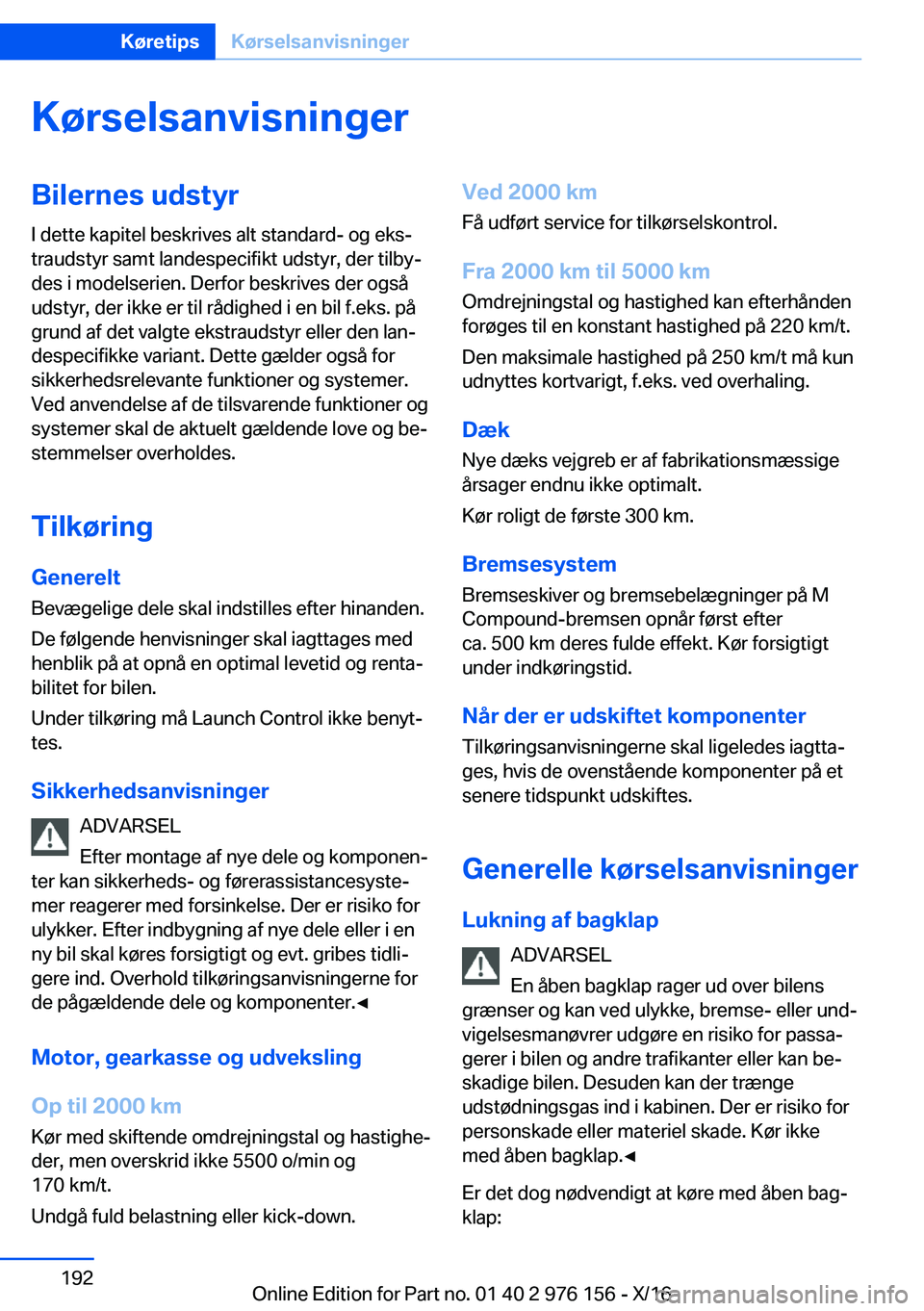 BMW X5 M 2017  InstruktionsbØger (in Danish) �K�