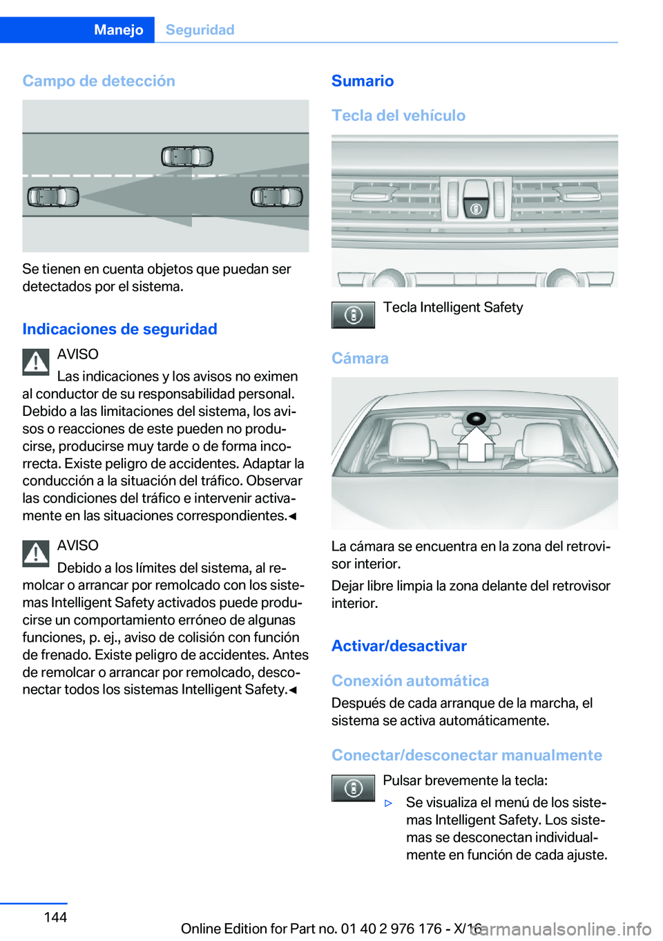 BMW X5 M 2017  Manuales de Empleo (in Spanish) �C�a�m�p�o��d�e��d�e�t�e�c�c�i�