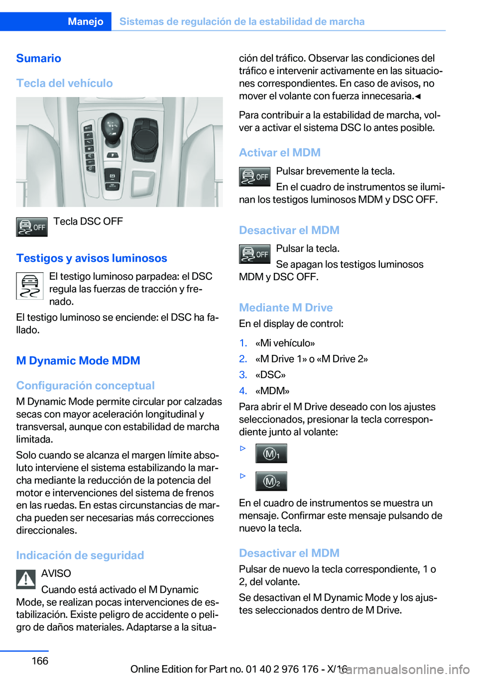 BMW X5 M 2017  Manuales de Empleo (in Spanish) �S�u�m�a�r�i�o
�T�e�c�l�a��d�e�l��v�e�h�
