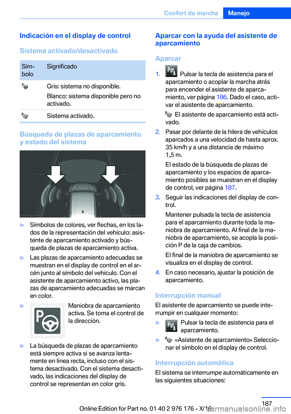 BMW X5 M 2017  Manuales de Empleo (in Spanish) �I�n�d�i�c�a�c�i�