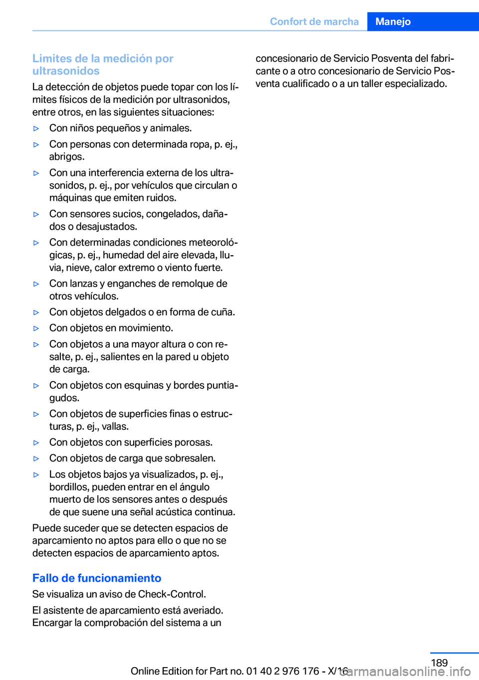 BMW X5 M 2017  Manuales de Empleo (in Spanish) �L�i�m�i�t�e�s��d�e��l�a��m�e�d�i�c�i�