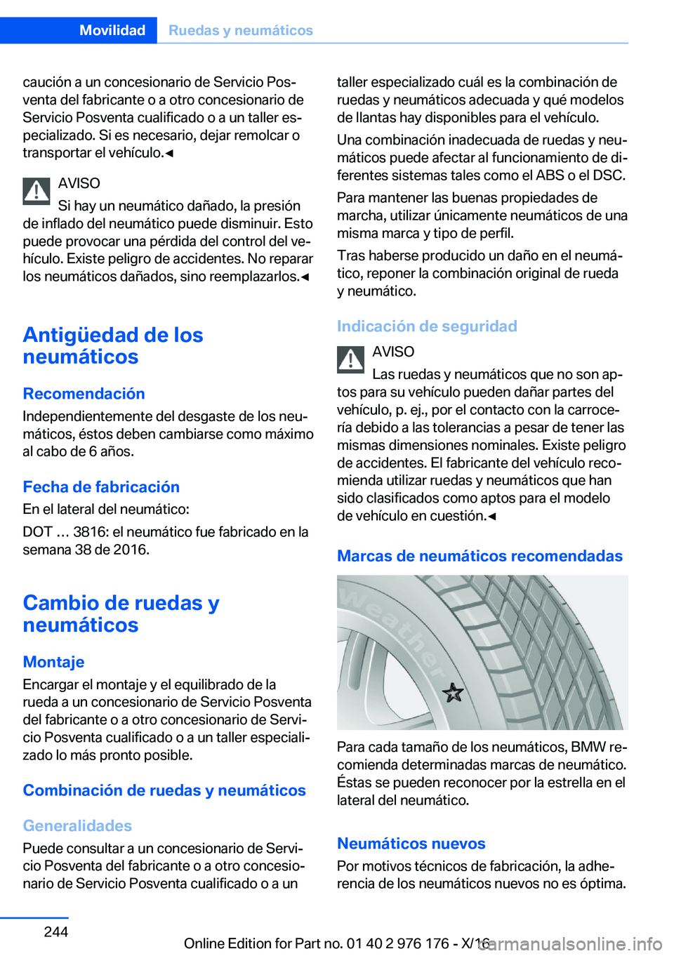 BMW X5 M 2017  Manuales de Empleo (in Spanish) �c�a�u�c�i�