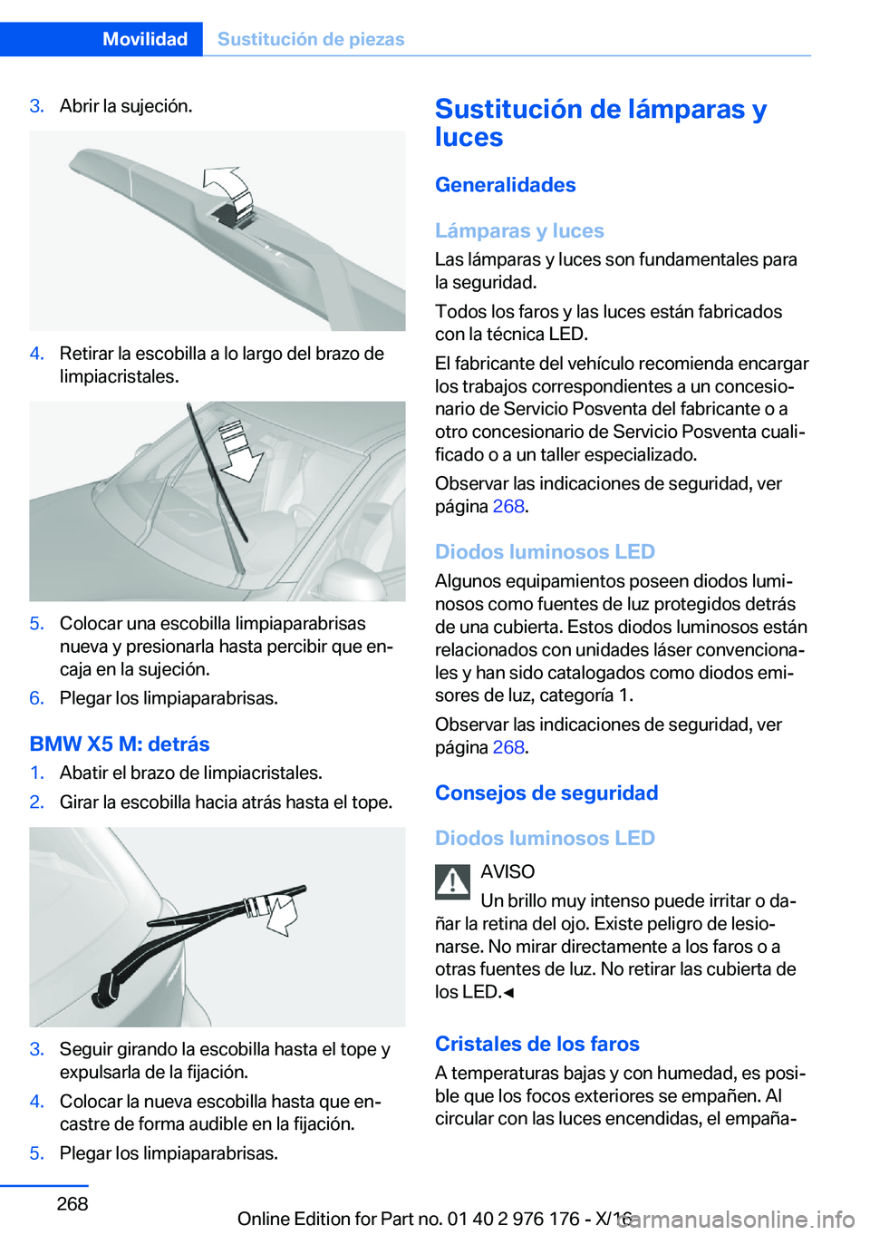 BMW X5 M 2017  Manuales de Empleo (in Spanish) �3�.�A�b�r�i�r� �l�a� �s�u�j�e�c�i�