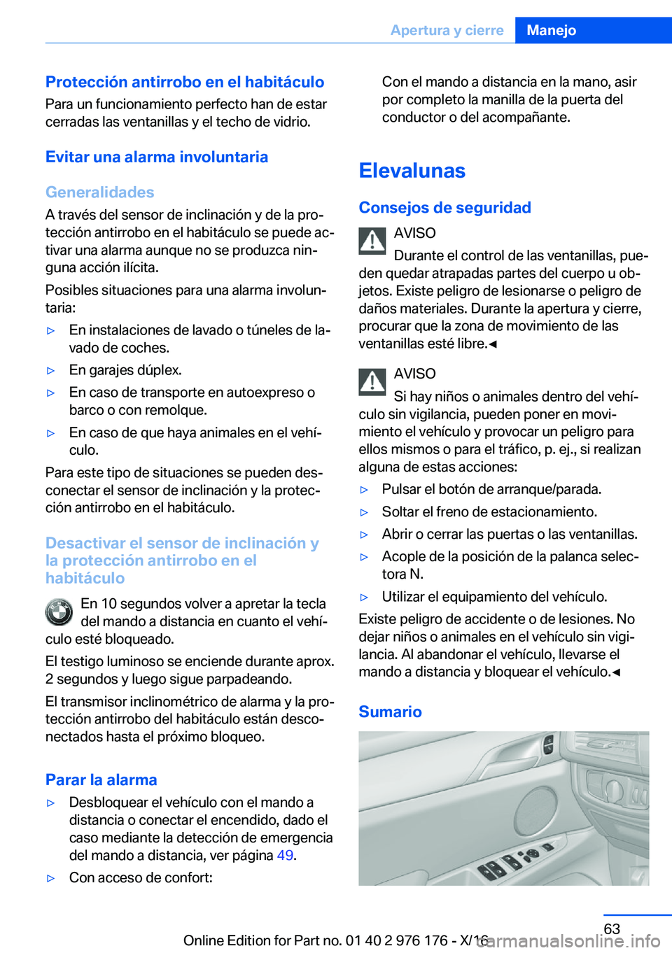 BMW X5 M 2017  Manuales de Empleo (in Spanish) �P�r�o�t�e�c�c�i�