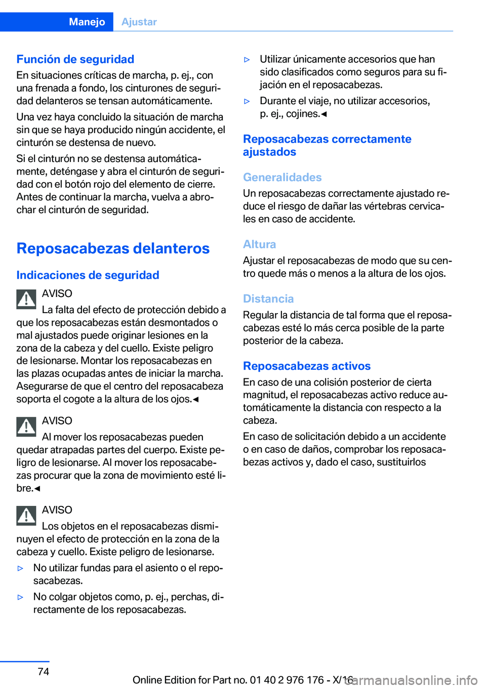 BMW X5 M 2017  Manuales de Empleo (in Spanish) �F�u�n�c�i�