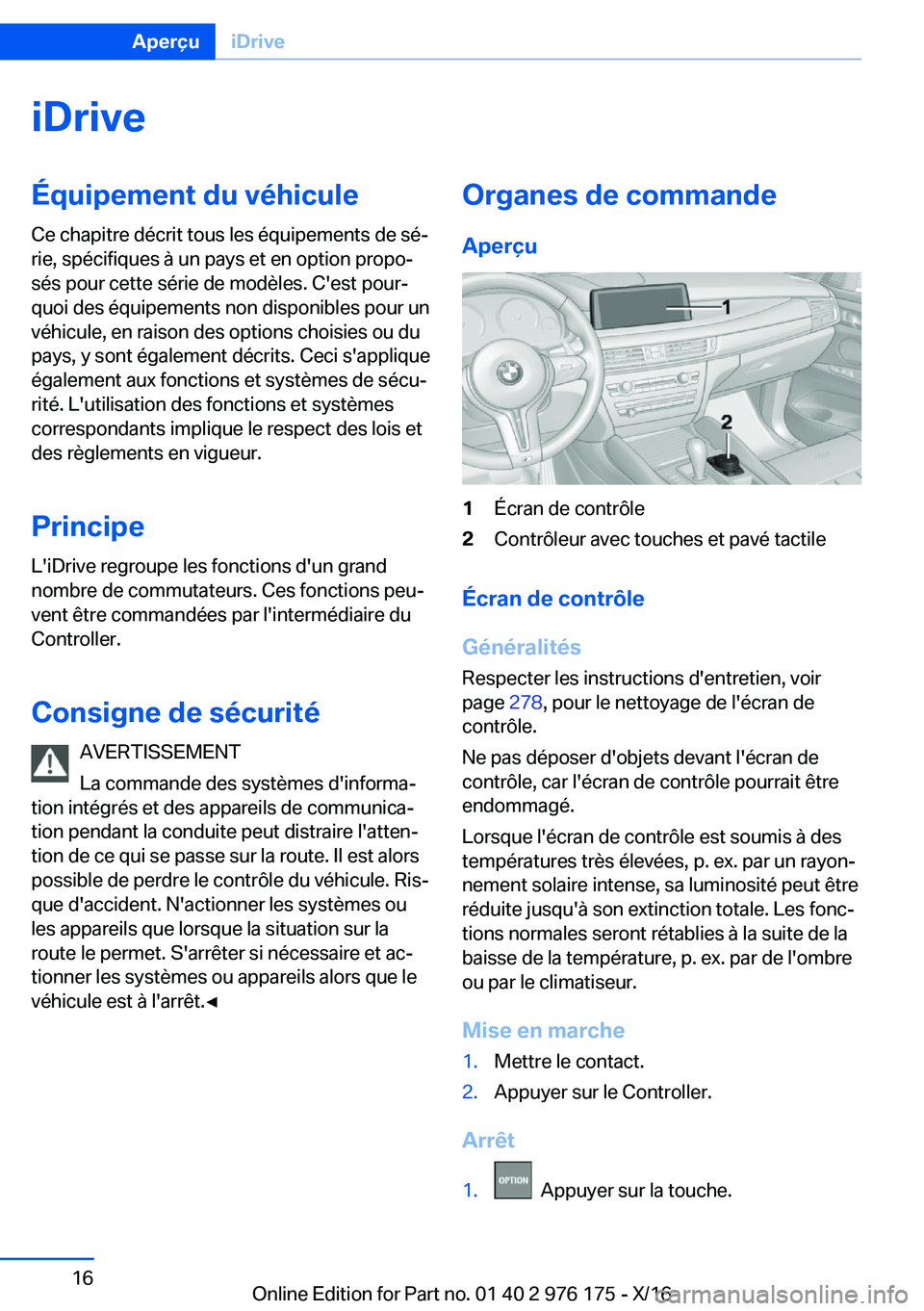 BMW X5 M 2017  Notices Demploi (in French) �i�D�r�i�v�e�