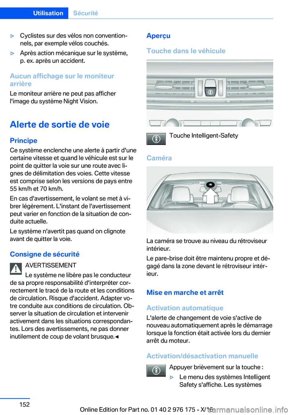 BMW X5 M 2017  Notices Demploi (in French) 'y�C�y�c�l�i�s�t�e�s� �s�u�r� �d�e�s� �v�é�l�o�s� �n�o�n� �c�o�n�v�e�n�t�i�o�nj�n�e�l�s�,� �p�a�r� �e�x�e�m�p�l�e� �v�é�l�o�s� �c�o�u�c�h�é�s�.'y�A�p�r�è�s� �a�c�t�i�o�n� �m�é�c�a�n�i�q�