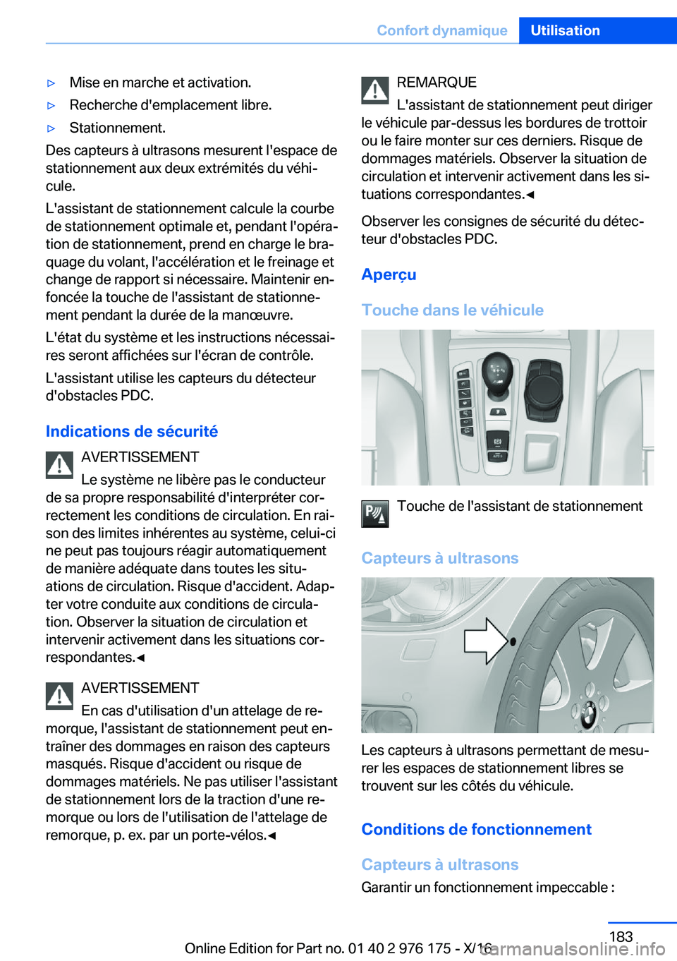 BMW X5 M 2017  Notices Demploi (in French) 'y�M�i�s�e� �e�n� �m�a�r�c�h�e� �e�t� �a�c�t�i�v�a�t�i�o�n�.'y�R�e�c�h�e�r�c�h�e� �d�'�e�m�p�l�a�c�e�m�e�n�t� �l�i�b�r�e�.'y�S�t�a�t�i�o�n�n�e�m�e�n�t�.
�D�e�s� �c�a�p�t�e�u�r�s� �à� 