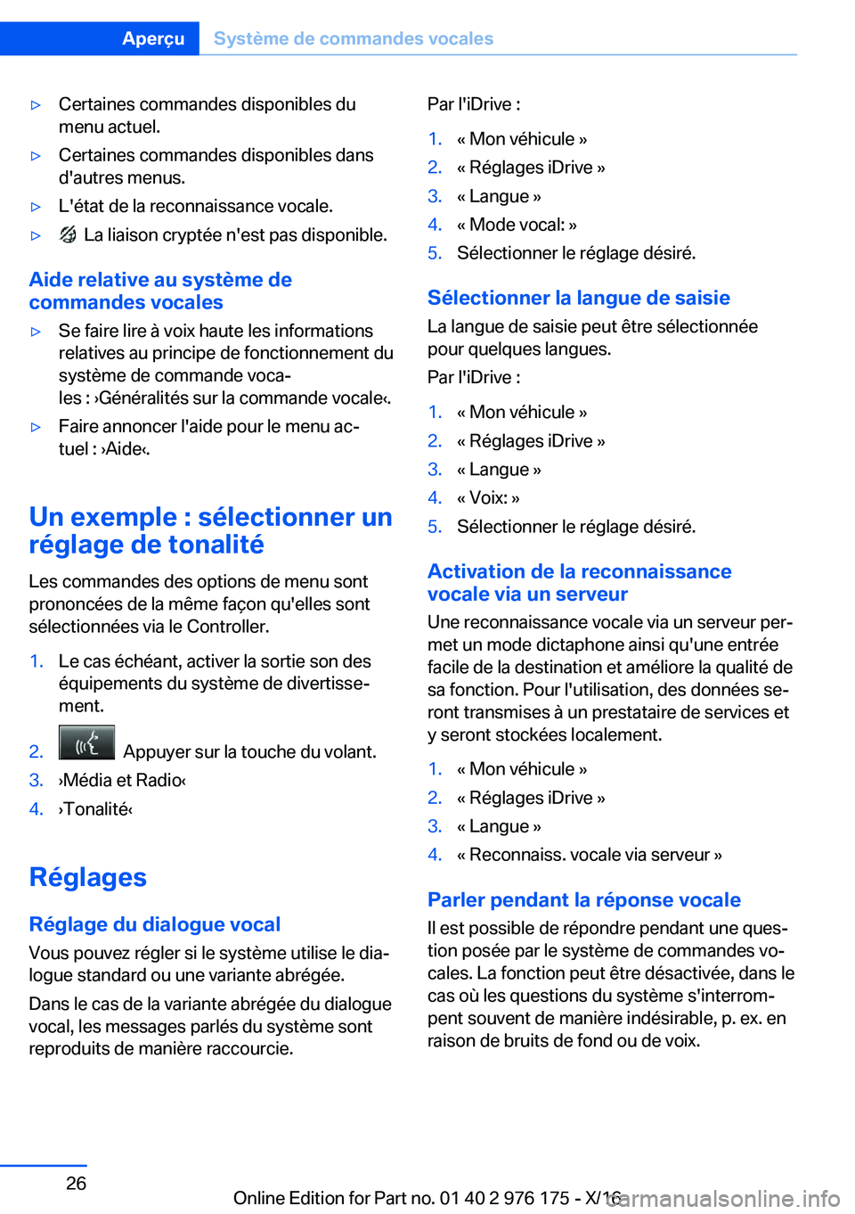 BMW X5 M 2017  Notices Demploi (in French) 'y�C�e�r�t�a�i�n�e�s� �c�o�m�m�a�n�d�e�s� �d�i�s�p�o�n�i�b�l�e�s� �d�u
�m�e�n�u� �a�c�t�u�e�l�.'y�C�e�r�t�a�i�n�e�s� �c�o�m�m�a�n�d�e�s� �d�i�s�p�o�n�i�b�l�e�s� �d�a�n�s
�d�'�a�u�t�r�e�s� 