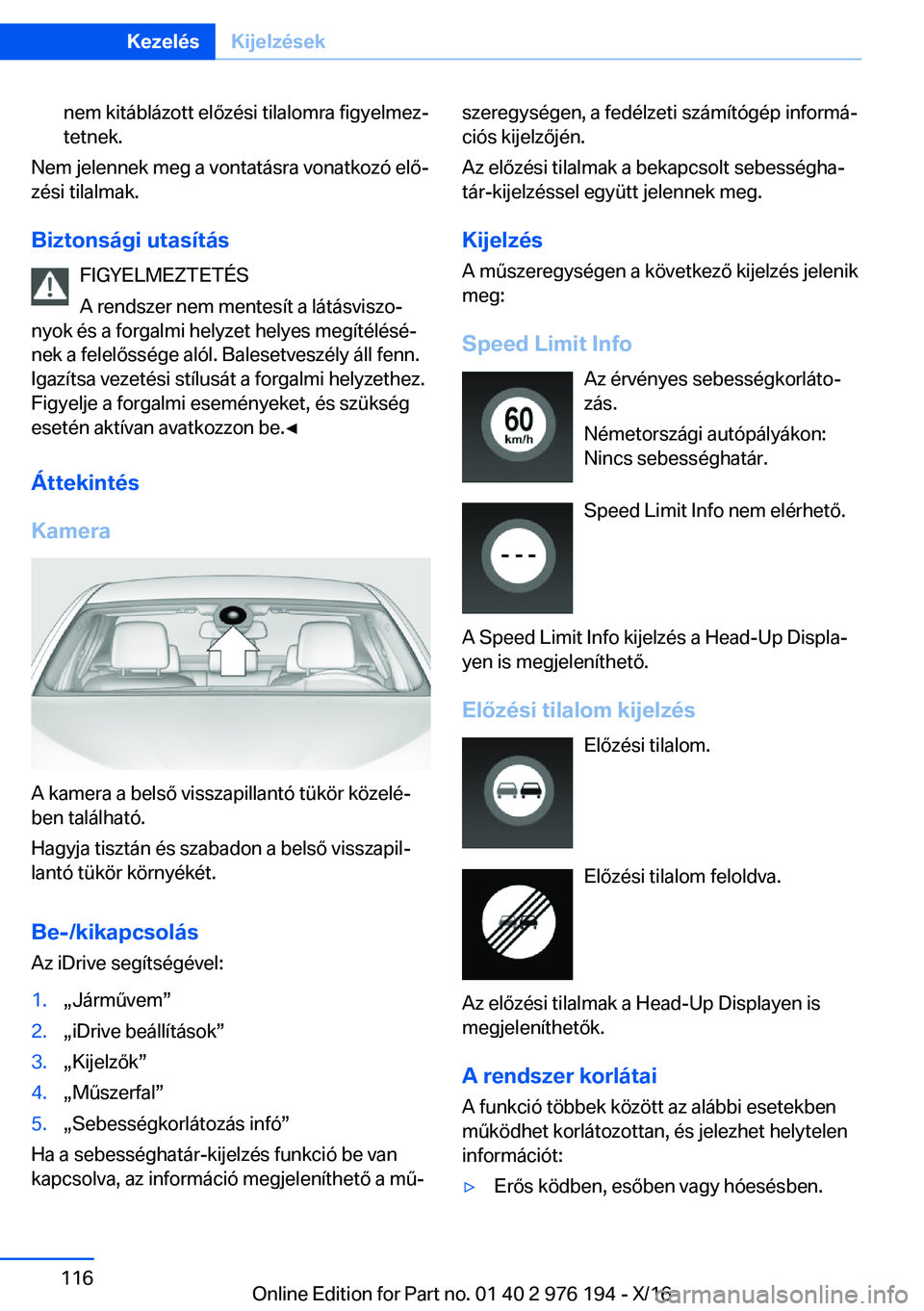 BMW X5 M 2017  Kezelési útmutató (in Hungarian) �n�e�m� �k�i�t�á�b�l�á�z�o�t�t� �e�l�
