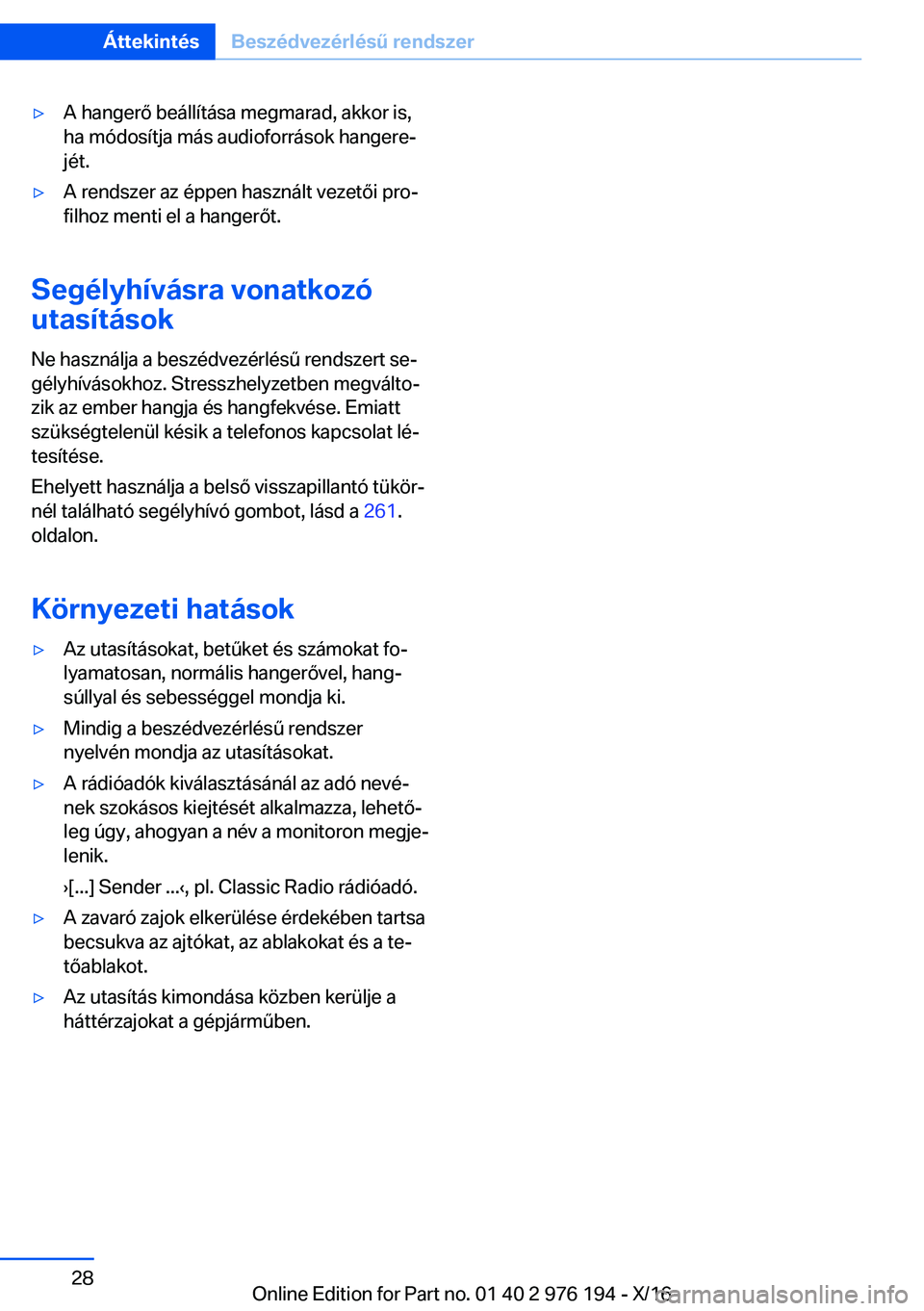 BMW X5 M 2017  Kezelési útmutató (in Hungarian) 'y�A� �h�a�n�g�e�r�