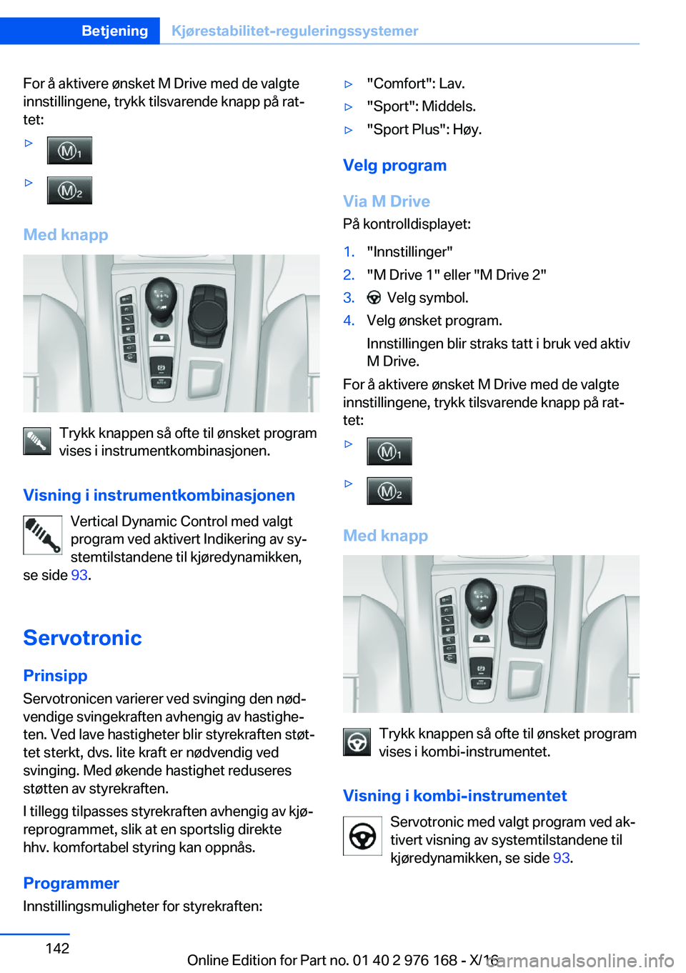 BMW X5 M 2017  InstruksjonsbØker (in Norwegian) �F�o�r� �å� �a�k�t�i�v�e�r�e� �
