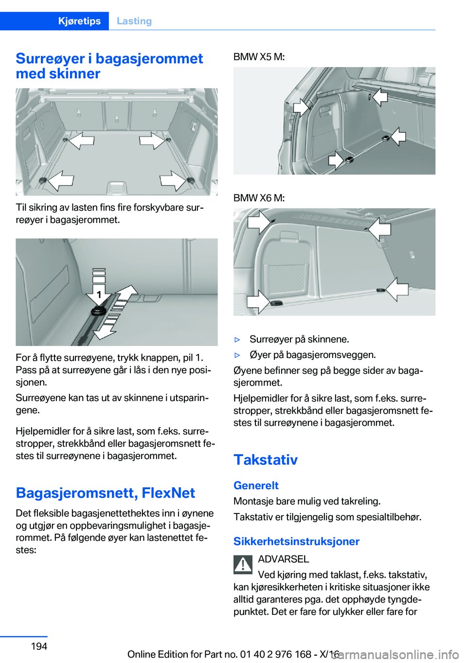 BMW X5 M 2017  InstruksjonsbØker (in Norwegian) �S�u�r�r�e�