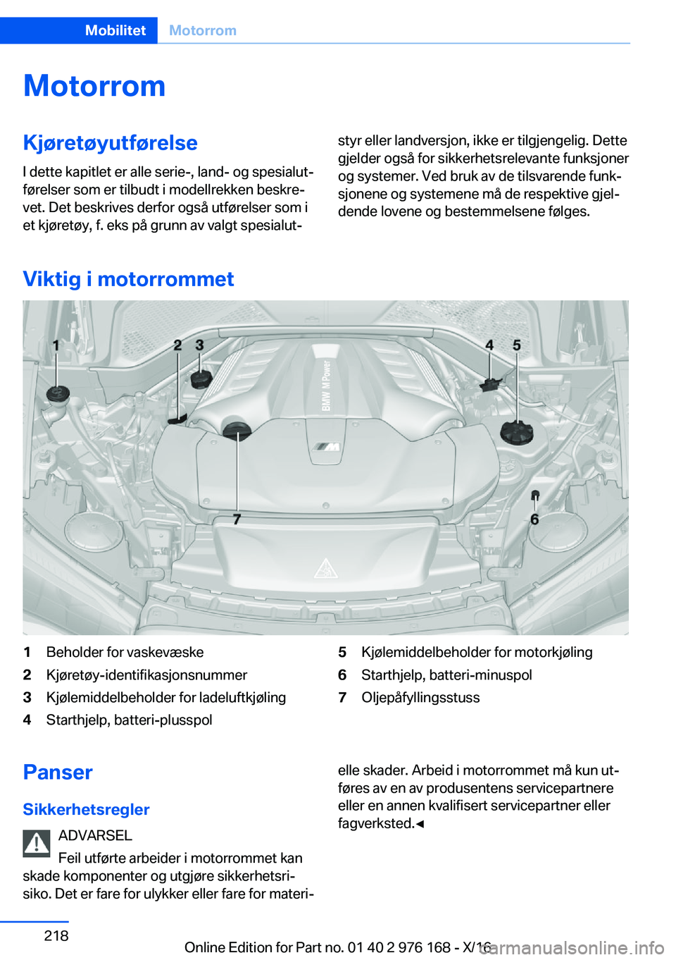 BMW X5 M 2017  InstruksjonsbØker (in Norwegian) �M�o�t�o�r�r�o�m�K�j�