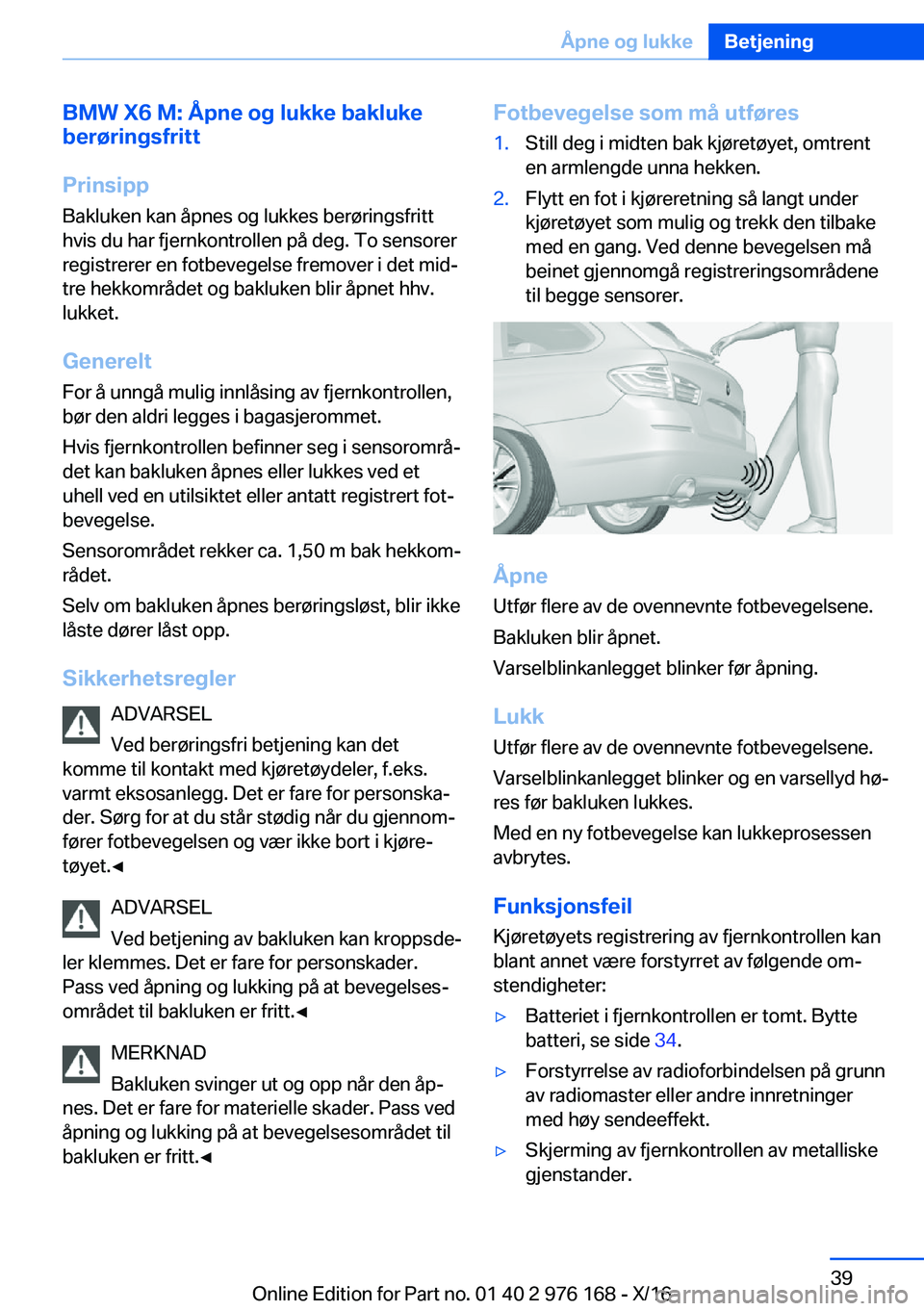 BMW X5 M 2017  InstruksjonsbØker (in Norwegian) �B�M�W��X�6��M�:��