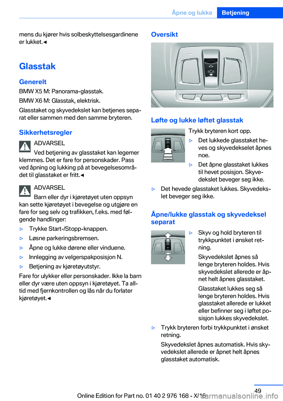 BMW X5 M 2017  InstruksjonsbØker (in Norwegian) �m�e�n�s� �d�u� �k�j�