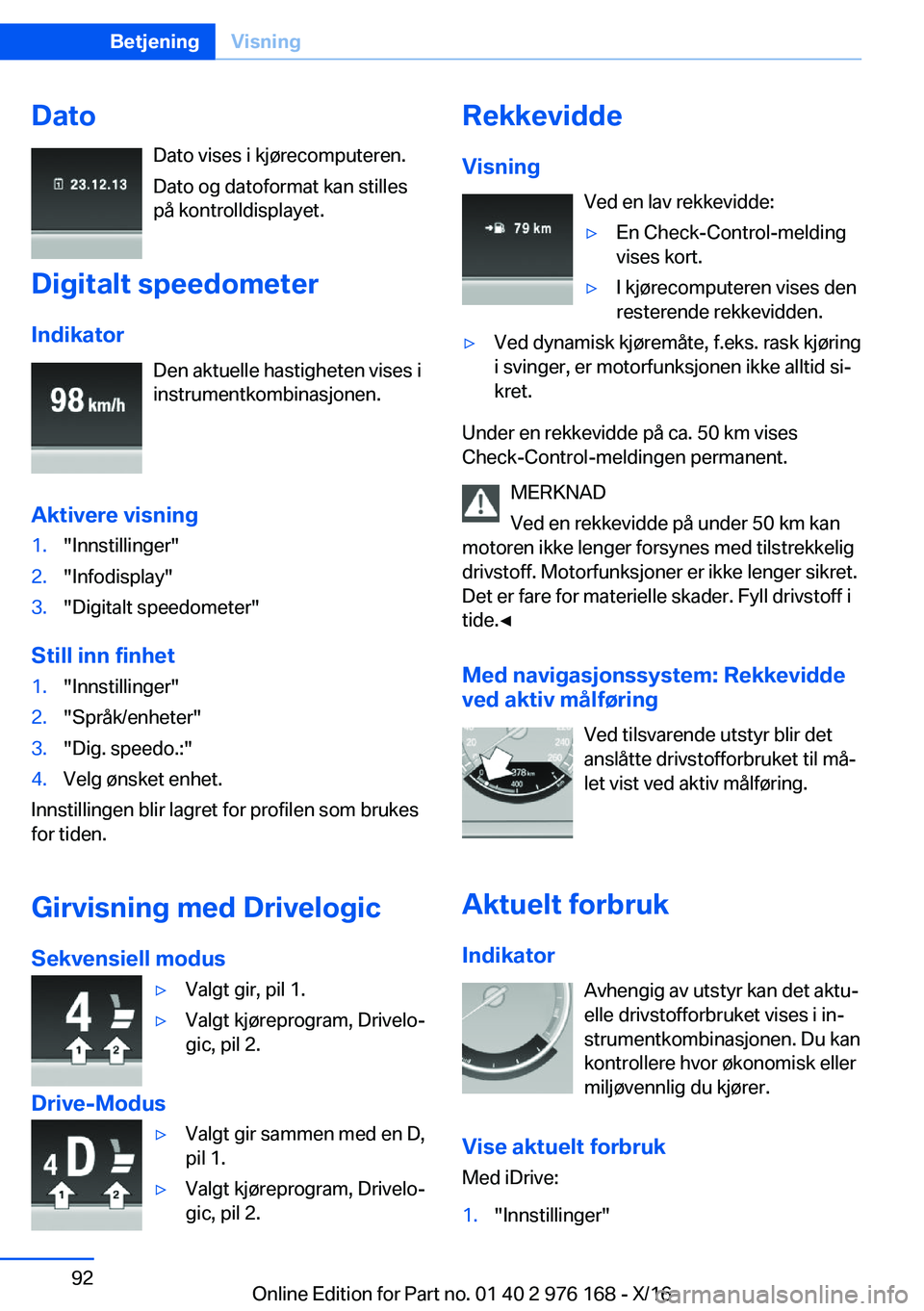 BMW X5 M 2017  InstruksjonsbØker (in Norwegian) �D�a�t�o�D�a�t�o� �v�i�s�e�s� �i� �k�j�